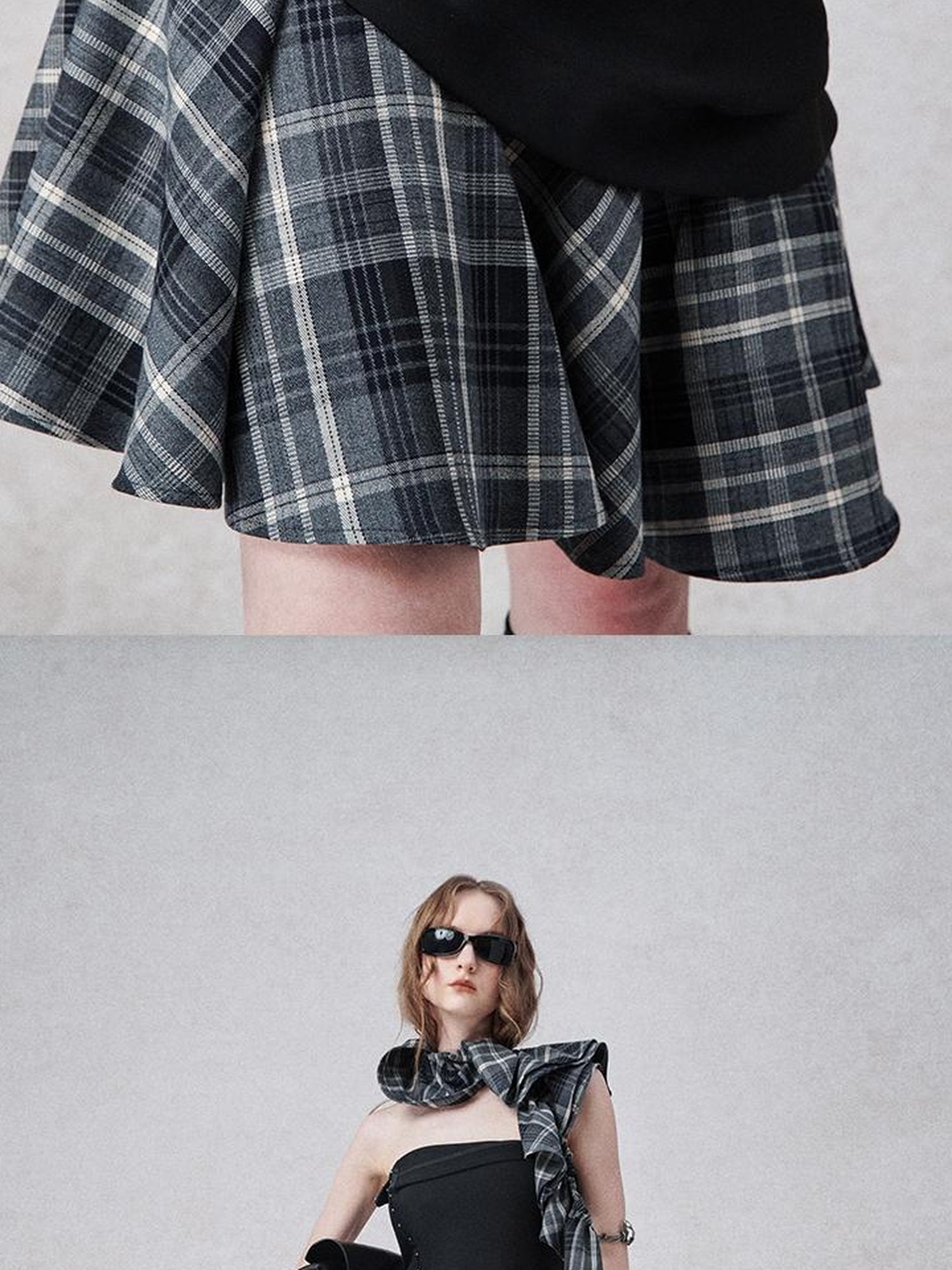 AnnoMundi Tartan A Line Mini Dress With Adjustable Straps