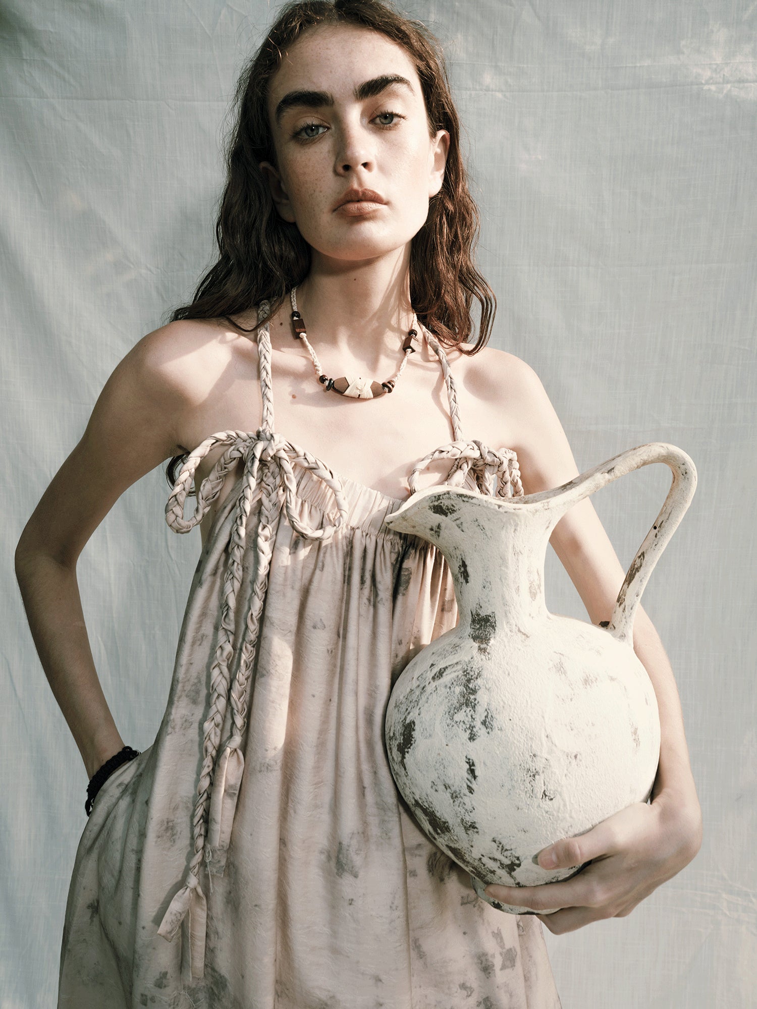 AnnoMundi Tea Stained Lyocell Vacation Slip Dress