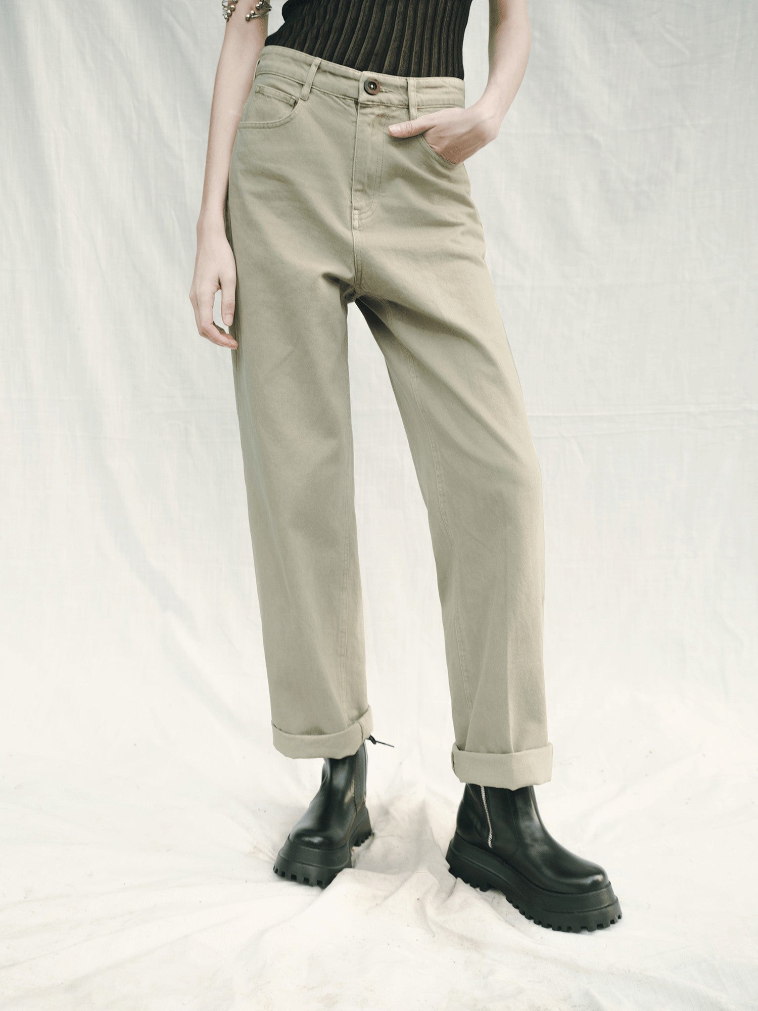 AnnoMundi Tencel Denim Designer High Waist Women&