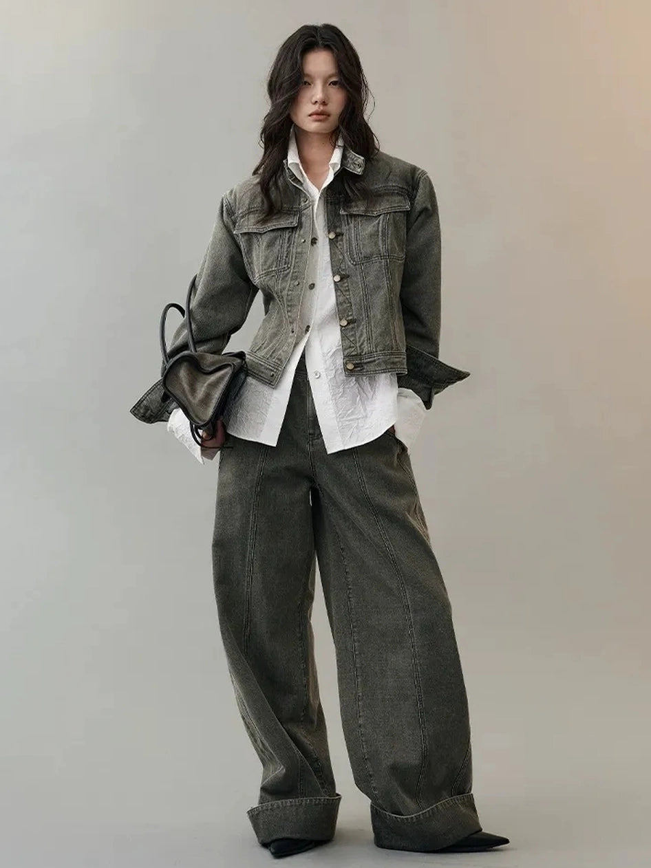 AnnoMundi Textured Bird Button Asymmetric Shirt Shirts