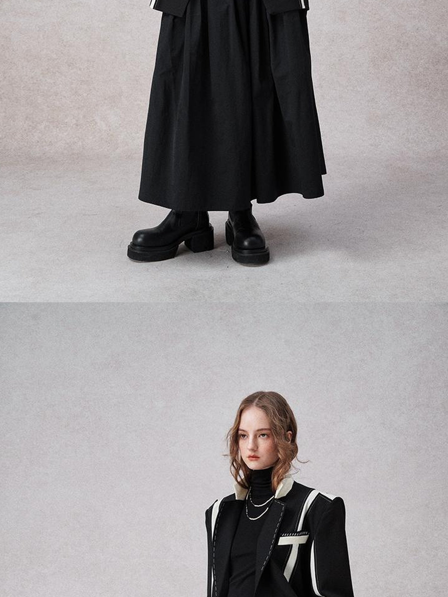 AnnoMundi Textured Contrast Blazer With Asymmetric Seaming