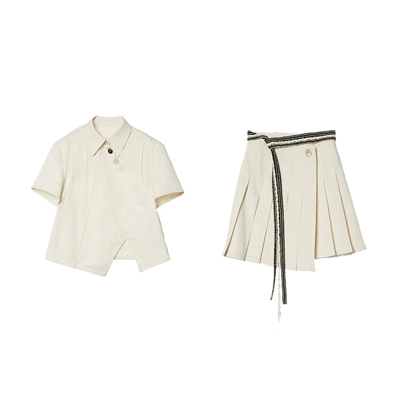 AnnoMundi_Textured_Cotton_Shirt_And_Pleated_Skirt_Set_MISSTT
