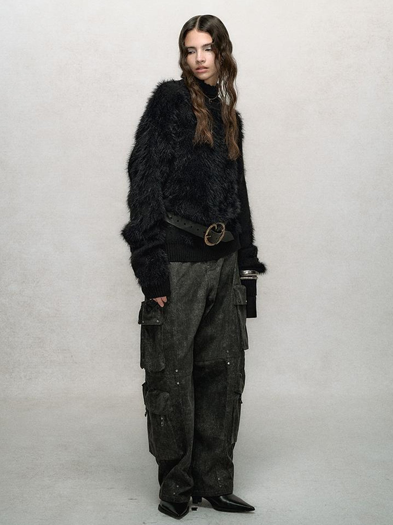 AnnoMundi Textured Knit Sweater With Irregular Jacquard Pattern