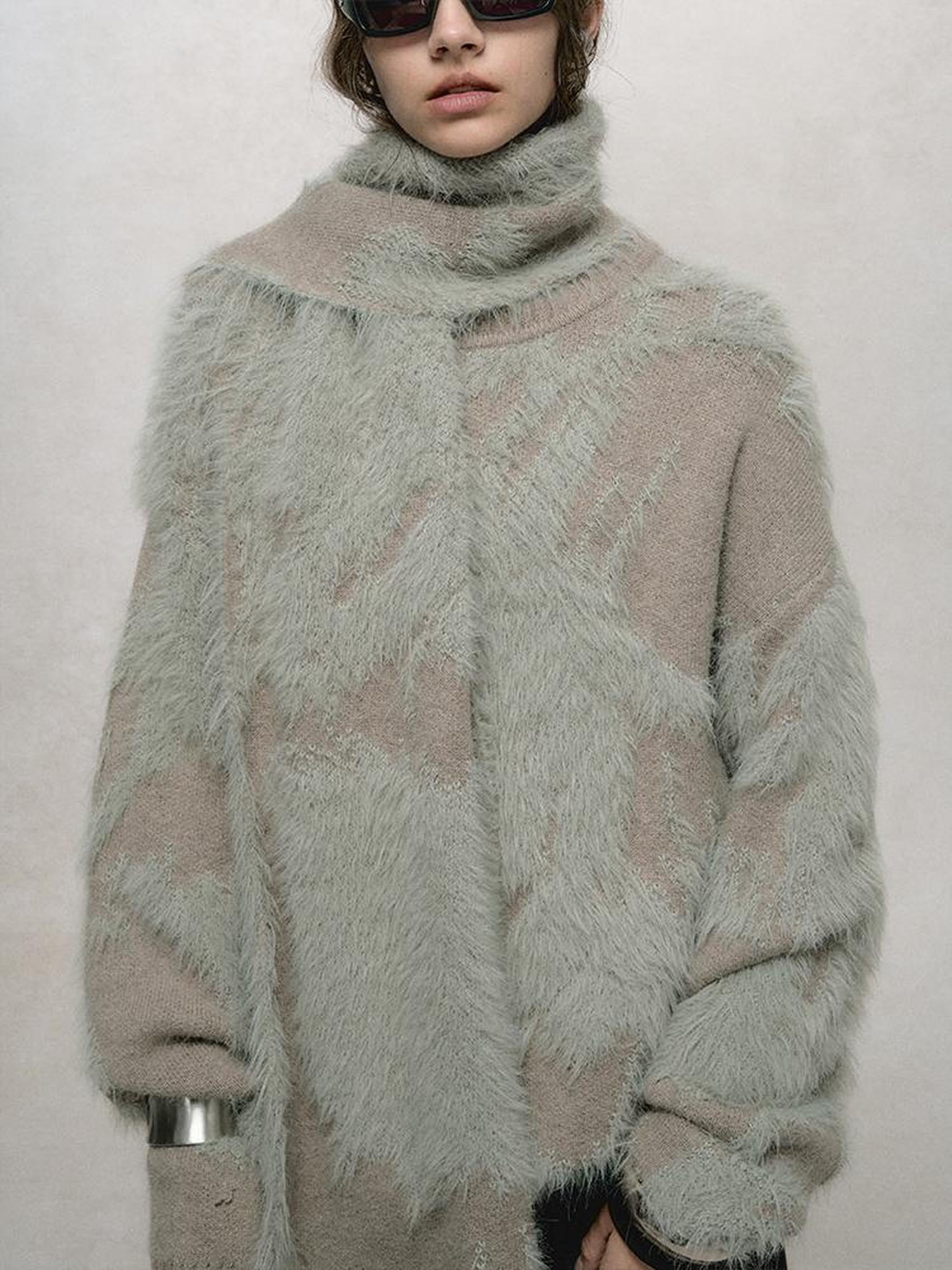AnnoMundi Textured Knit Sweater With Irregular Jacquard Pattern