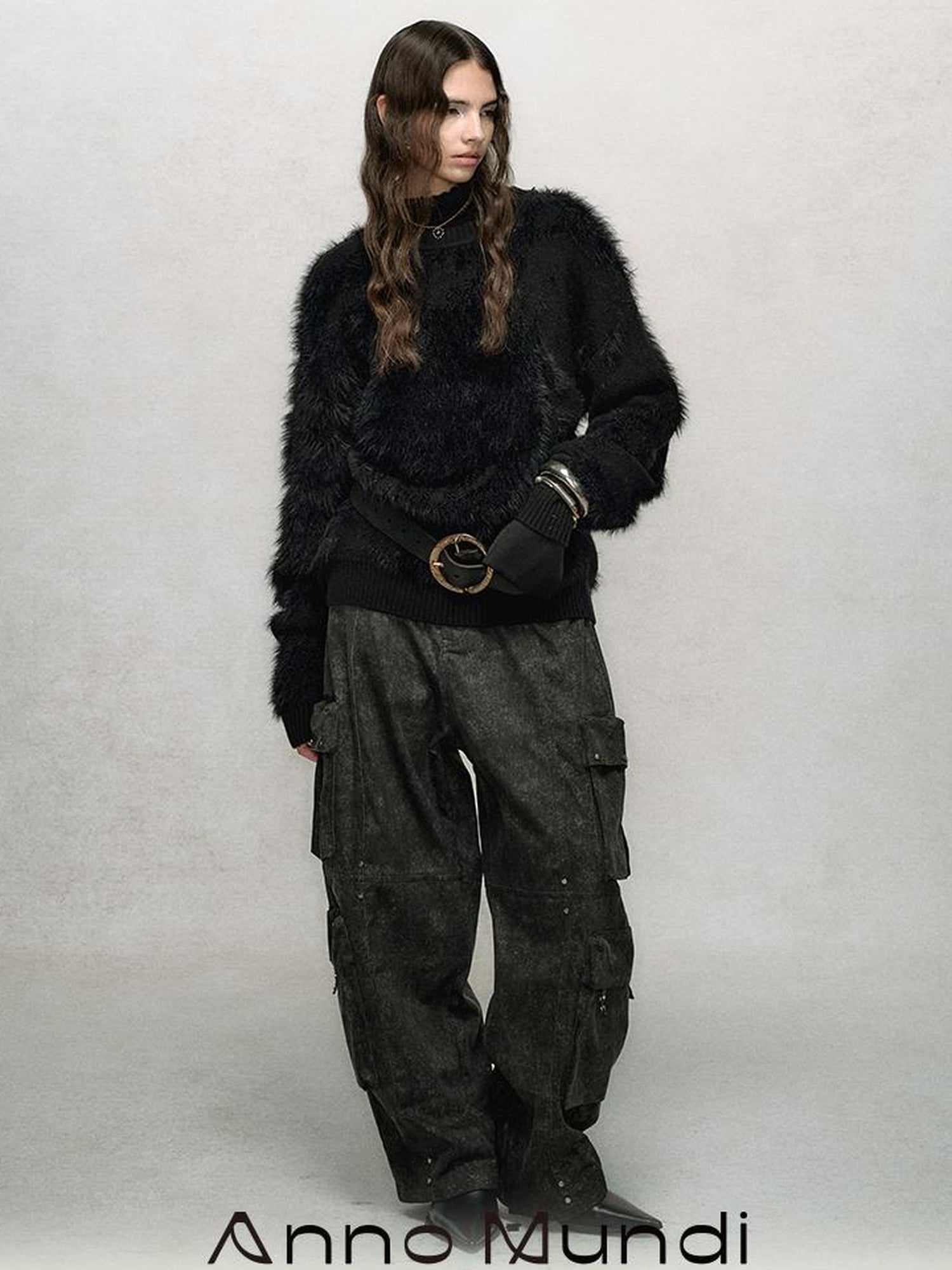 AnnoMundi Textured Knit Sweater With Irregular Jacquard Pattern