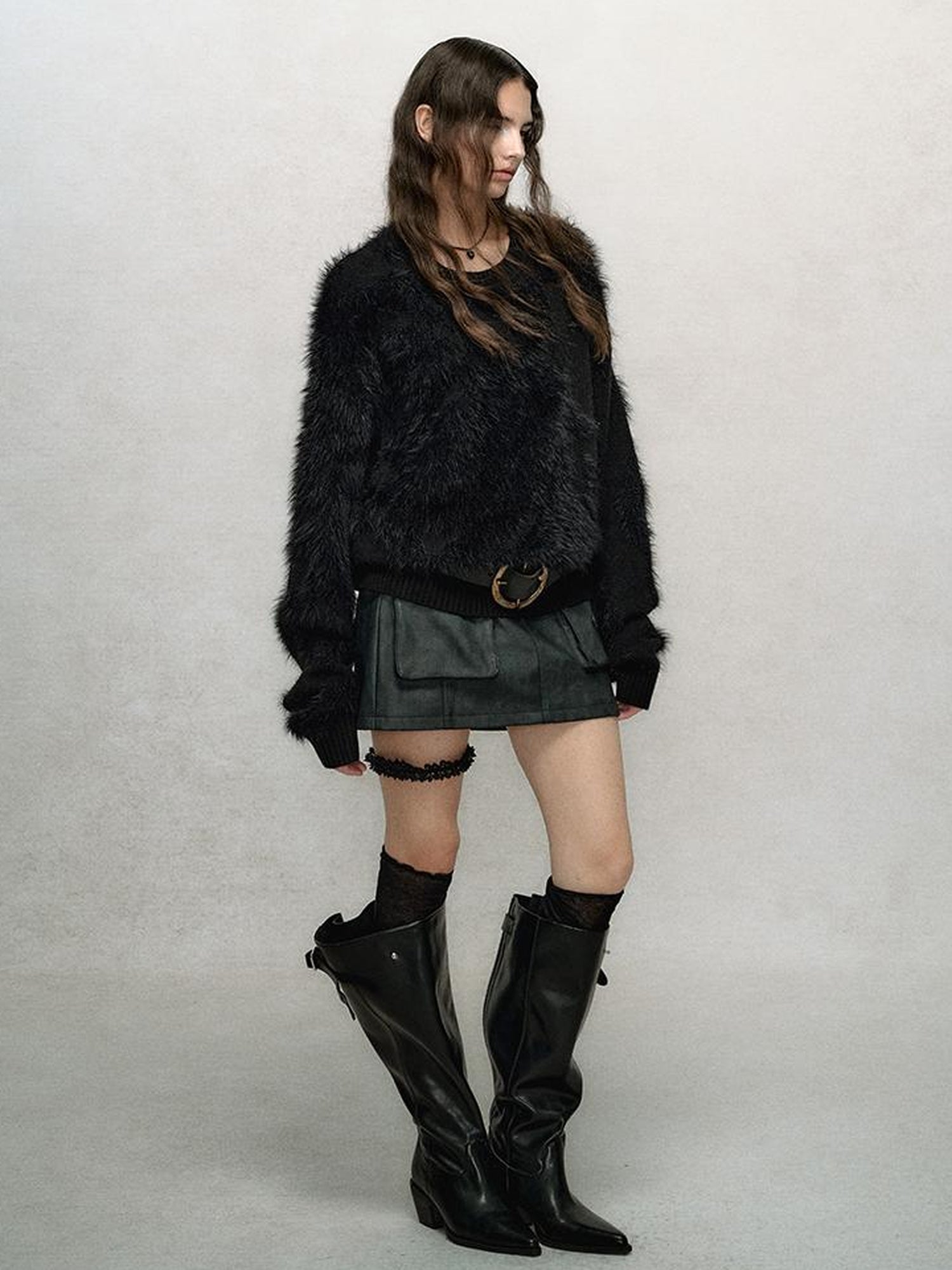 AnnoMundi Textured Knit Sweater With Irregular Jacquard Pattern