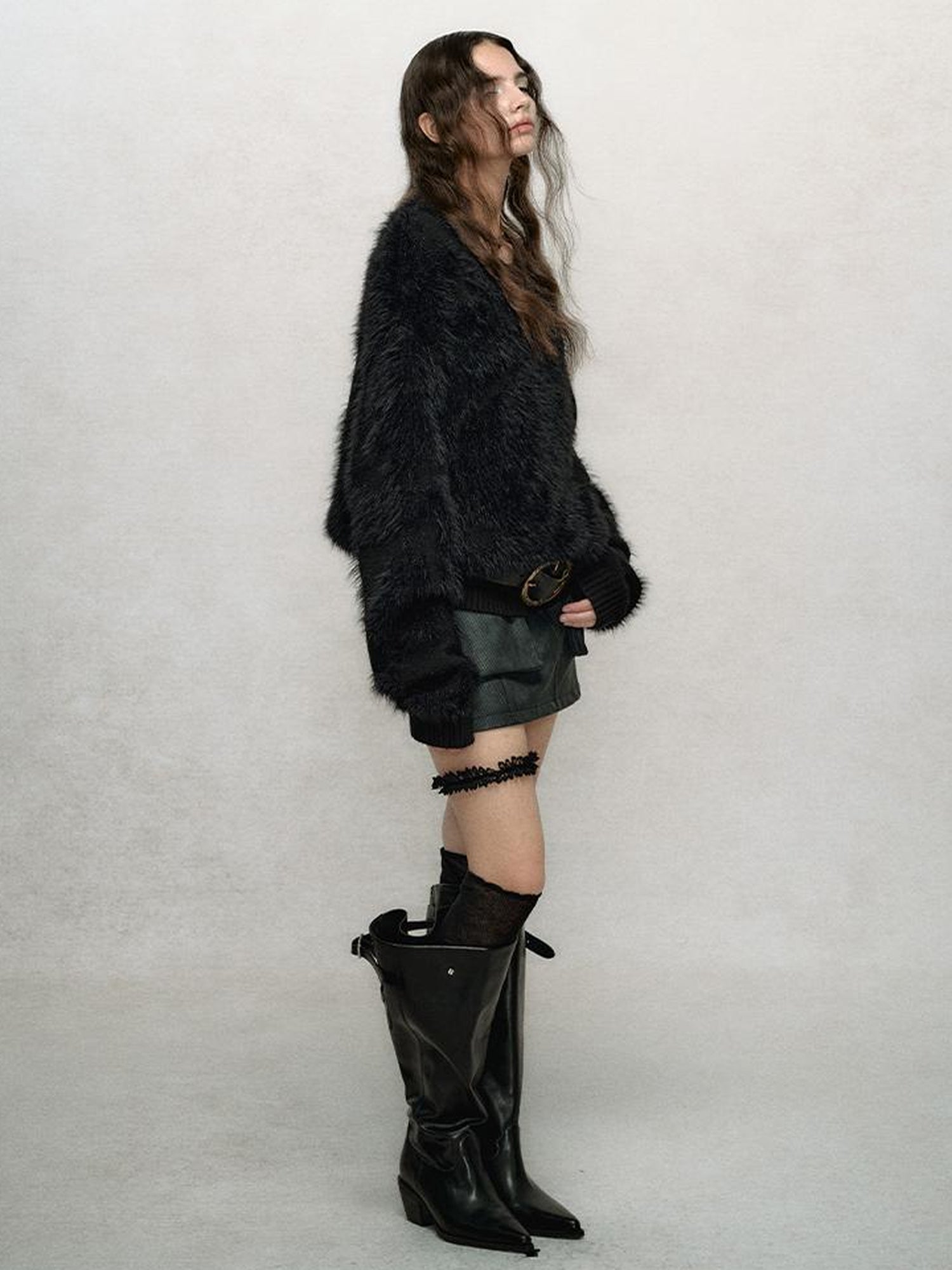 AnnoMundi Textured Knit Sweater With Irregular Jacquard Pattern