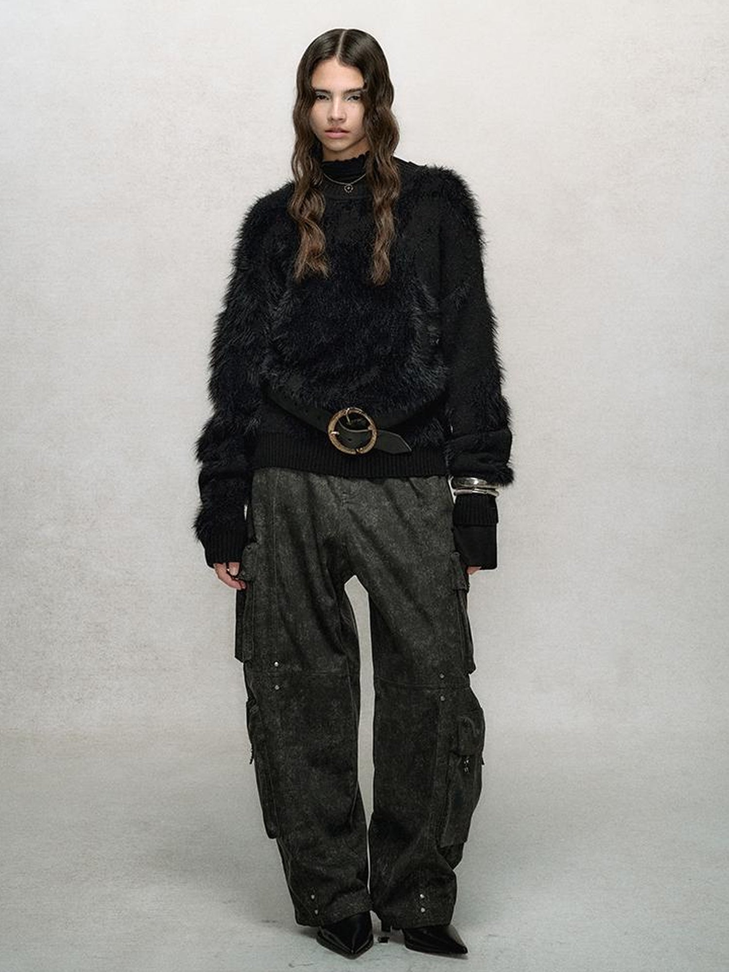 AnnoMundi Textured Knit Sweater With Irregular Jacquard Pattern