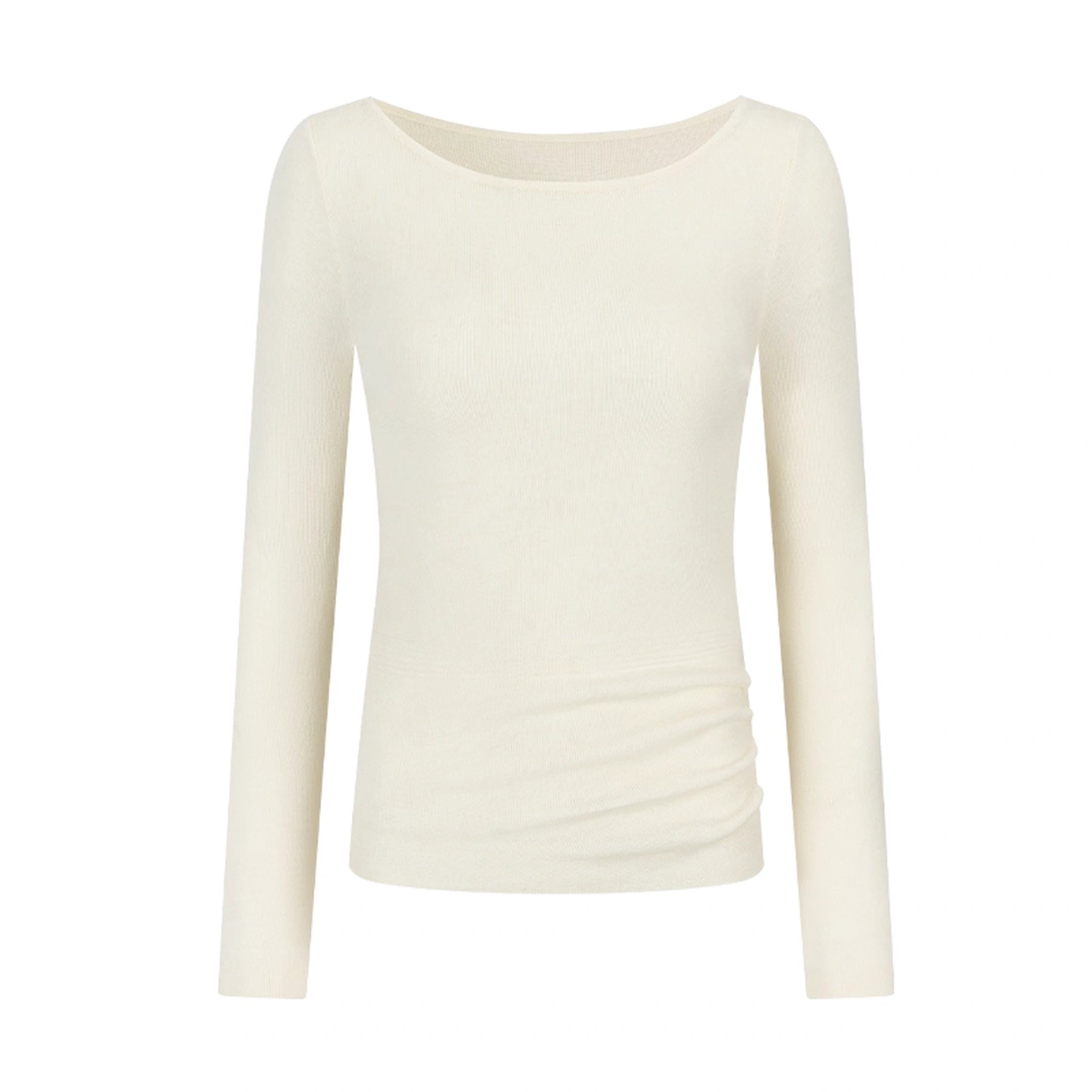 AnnoMundi_Textured_Knit_Top_In_Black_And_White_V-neck_T-shirt_Long_Sleeve_MISSTT