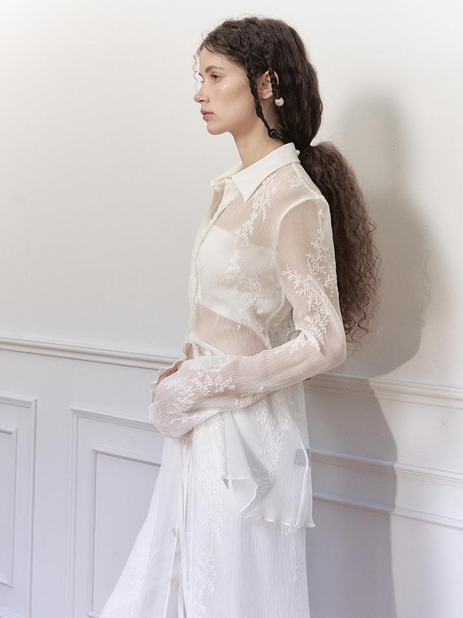 AnnoMundi Textured Sheer Linen Look Sun Shirt