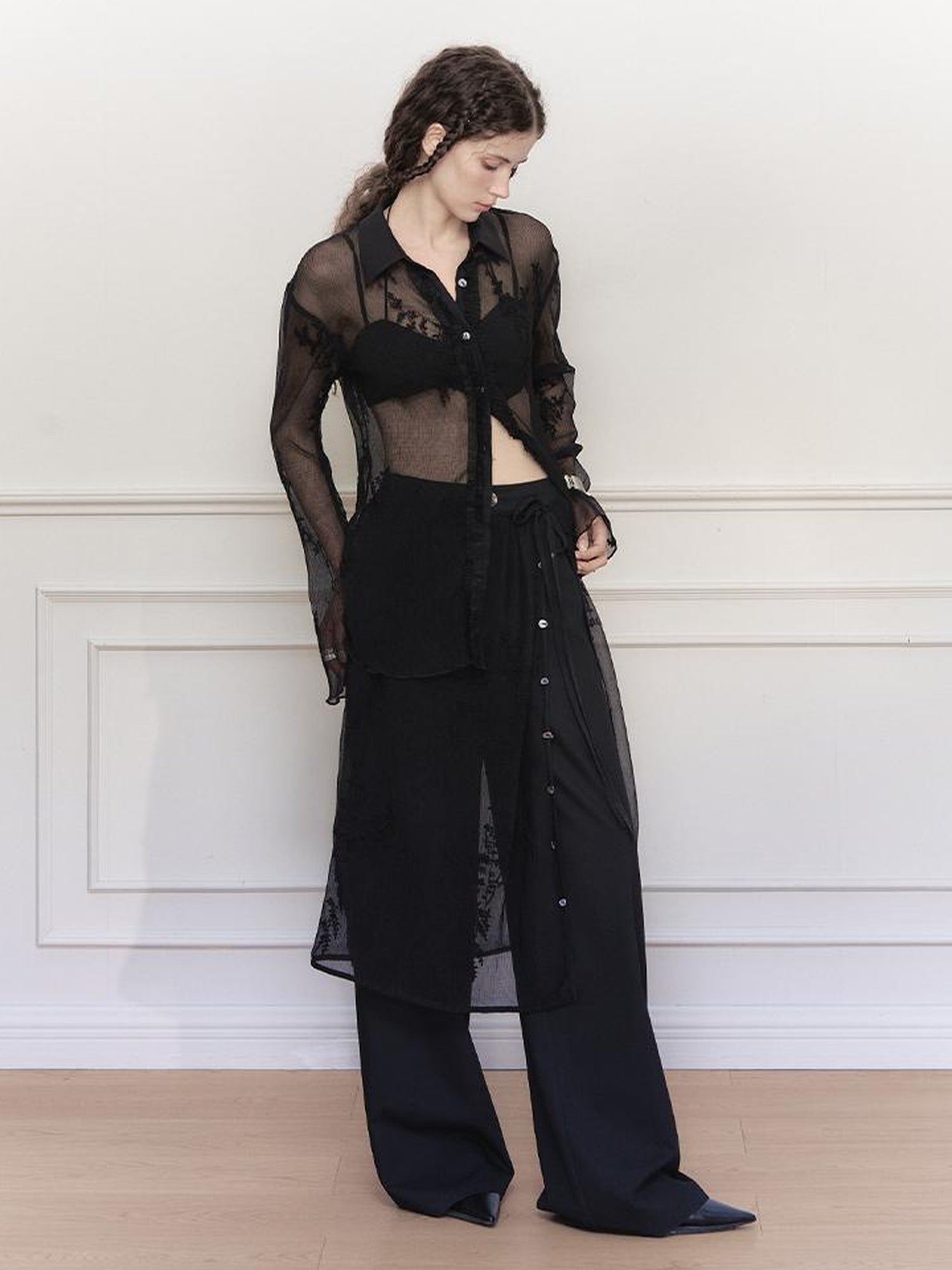 AnnoMundi Textured Sheer Linen Look Sun Shirt