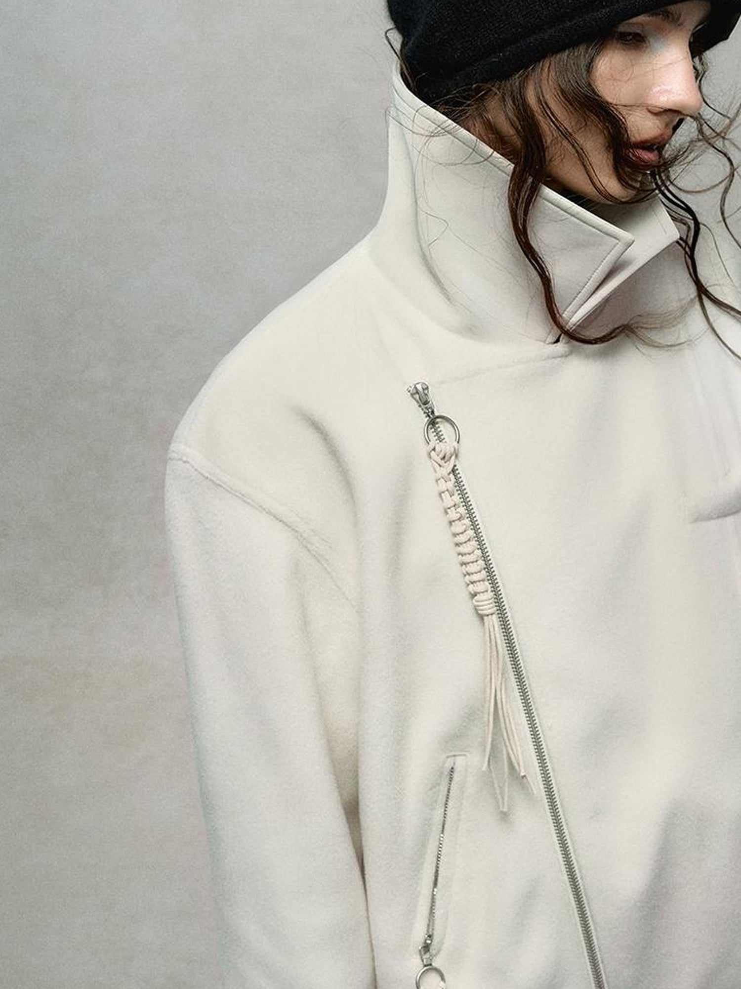 AnnoMundi Textured Suede Wool Blend Short Coat