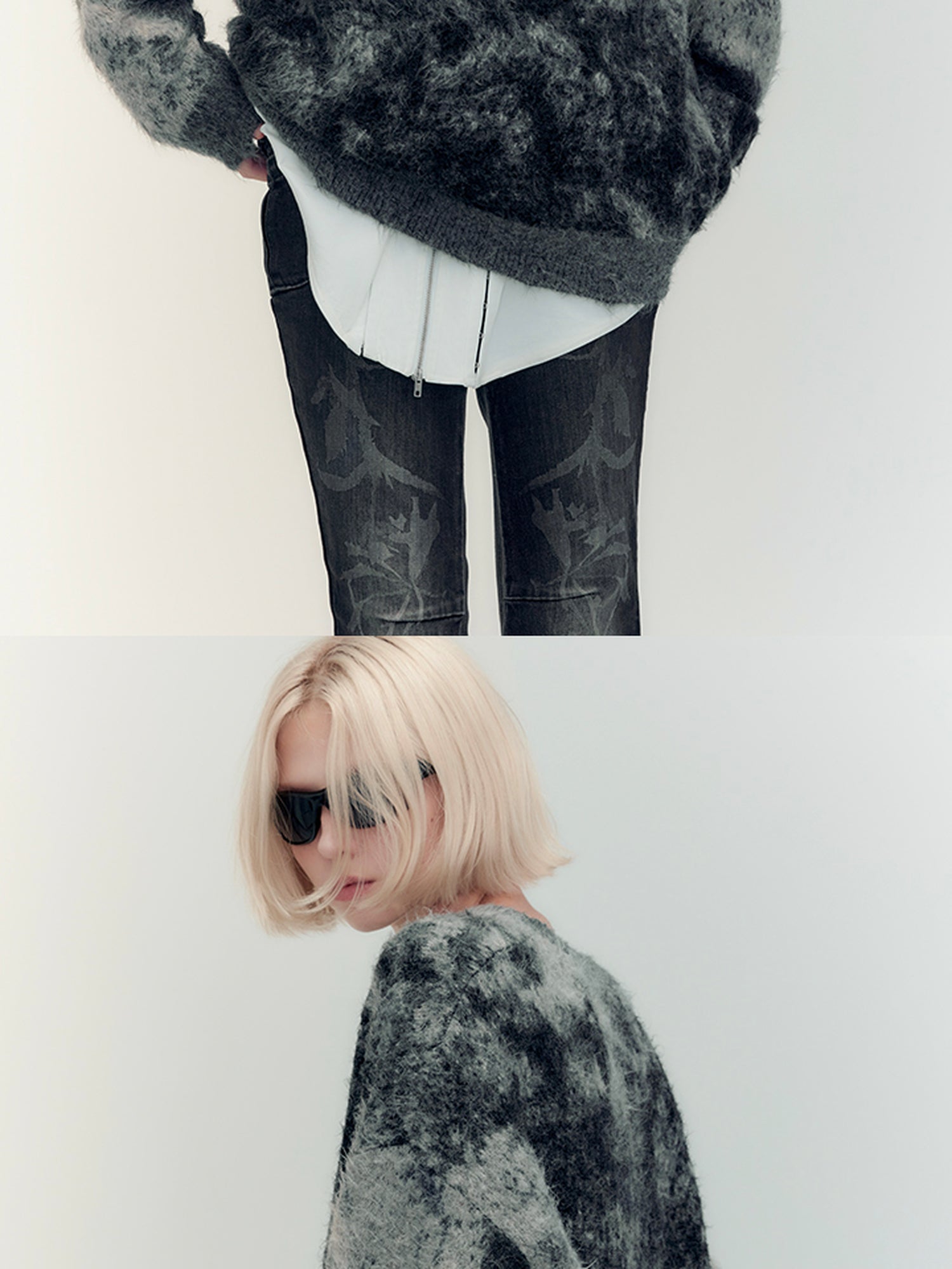 AnnoMundi Textured Yoke Sweater In Dual Tones