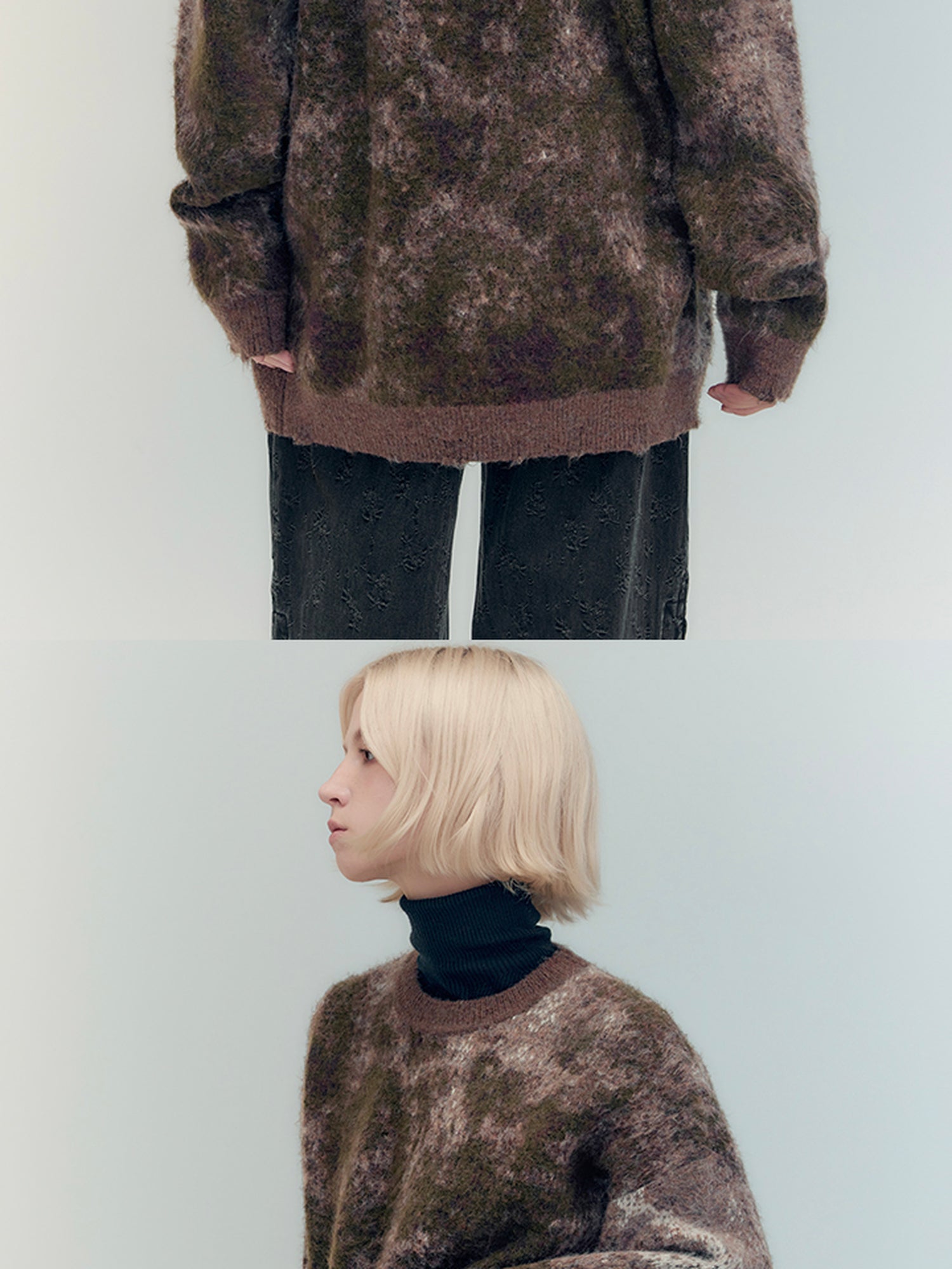 AnnoMundi Textured Yoke Sweater In Dual Tones