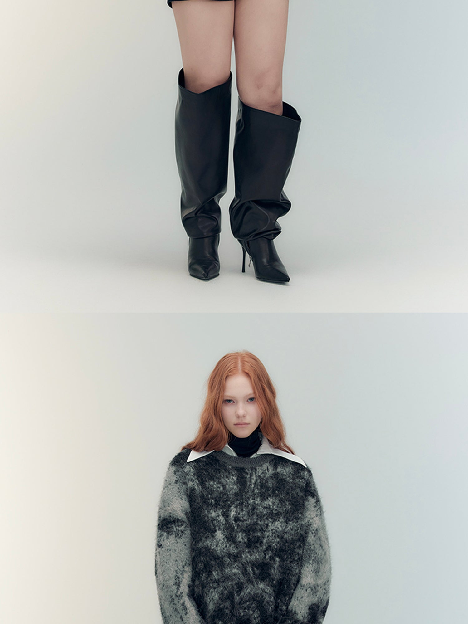 AnnoMundi Textured Yoke Sweater In Dual Tones