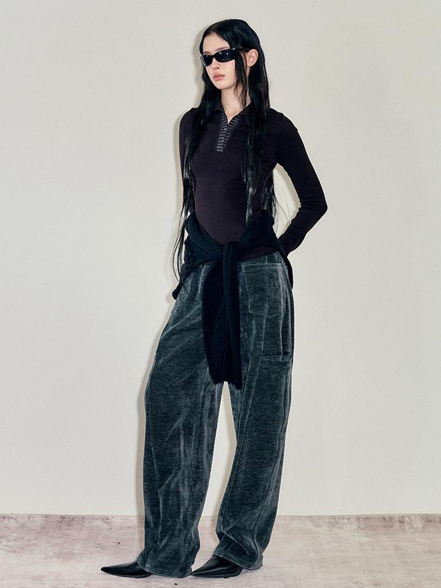 AnnoMundi Two Piece Mohair Overshirt Contrast High Neck Knit Set