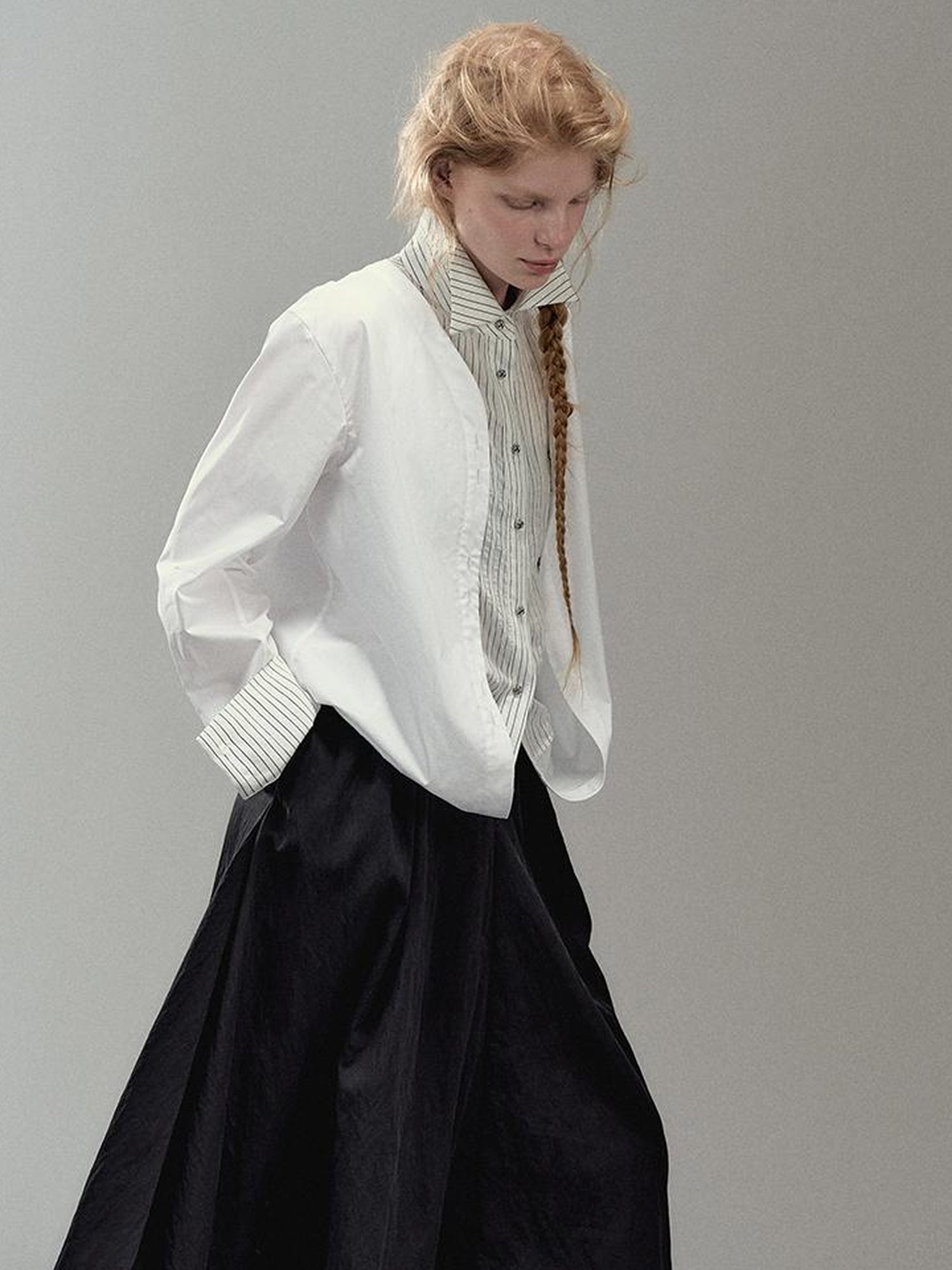 AnnoMundi Two Way Stripe Shirt With Layered Pocket Detail
