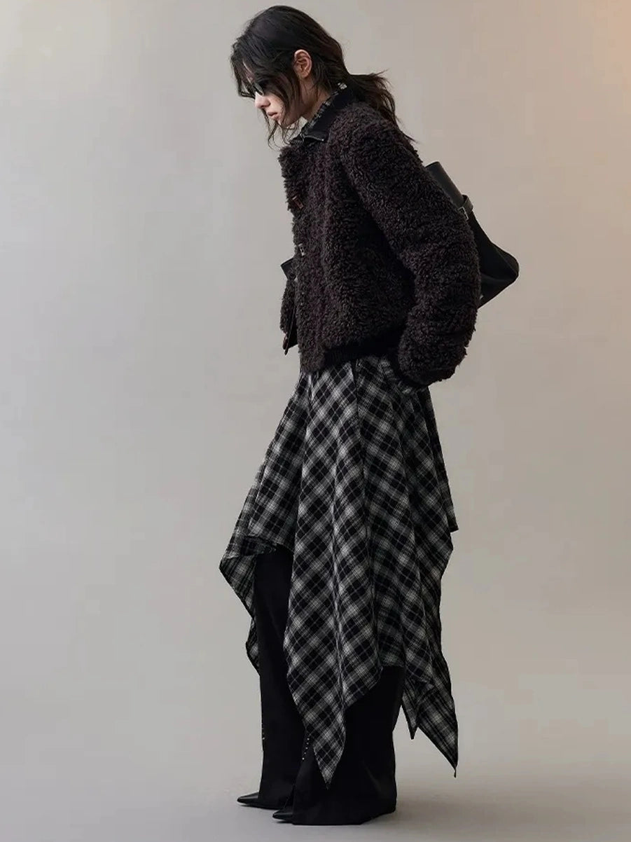 AnnoMundi Velvet Weave Knot Trimmed Leather Fur Jacket Jacket