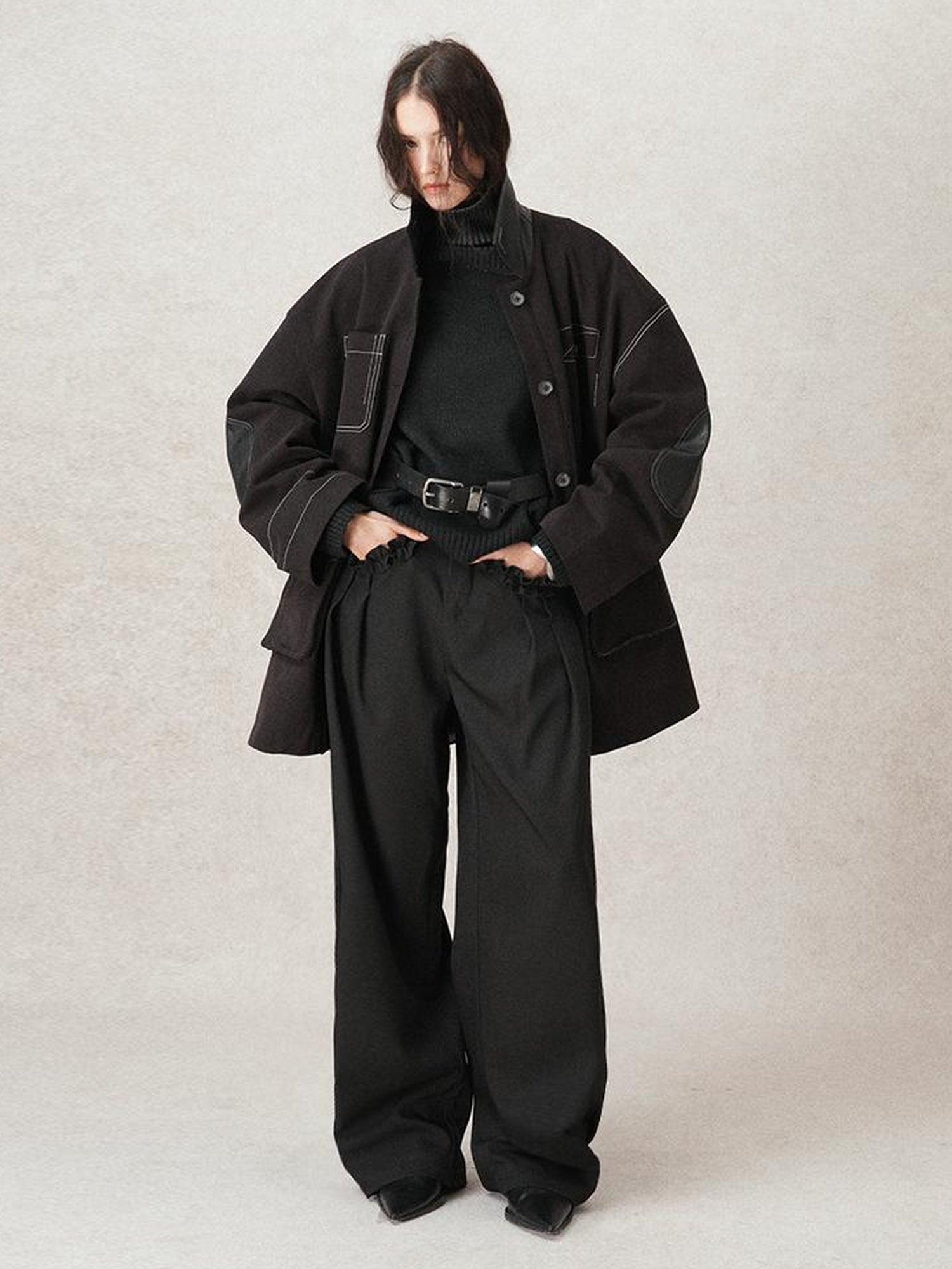 AnnoMundi Vintage Barn Jacket With Leather Accents