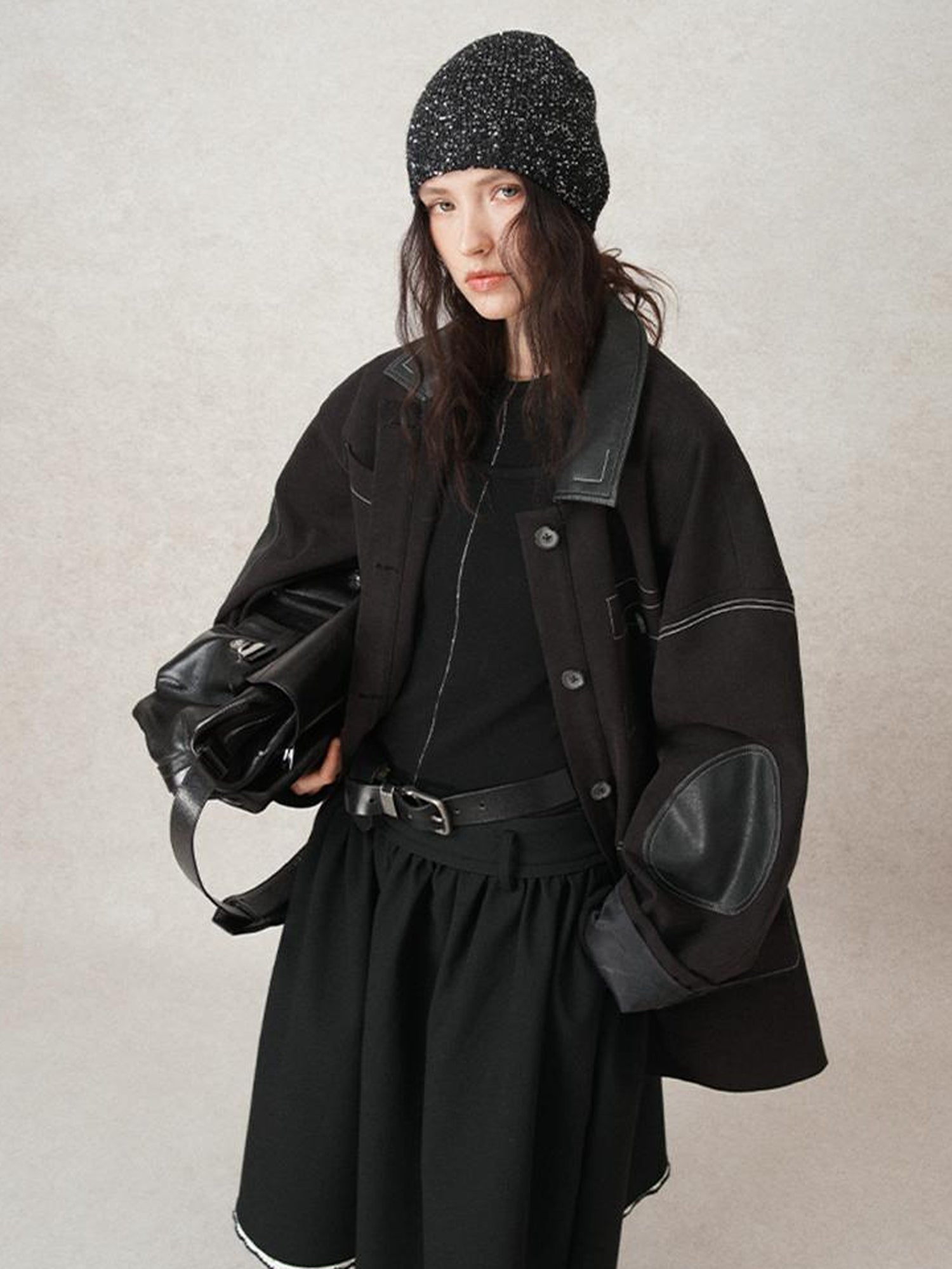 AnnoMundi Vintage Barn Jacket With Leather Accents