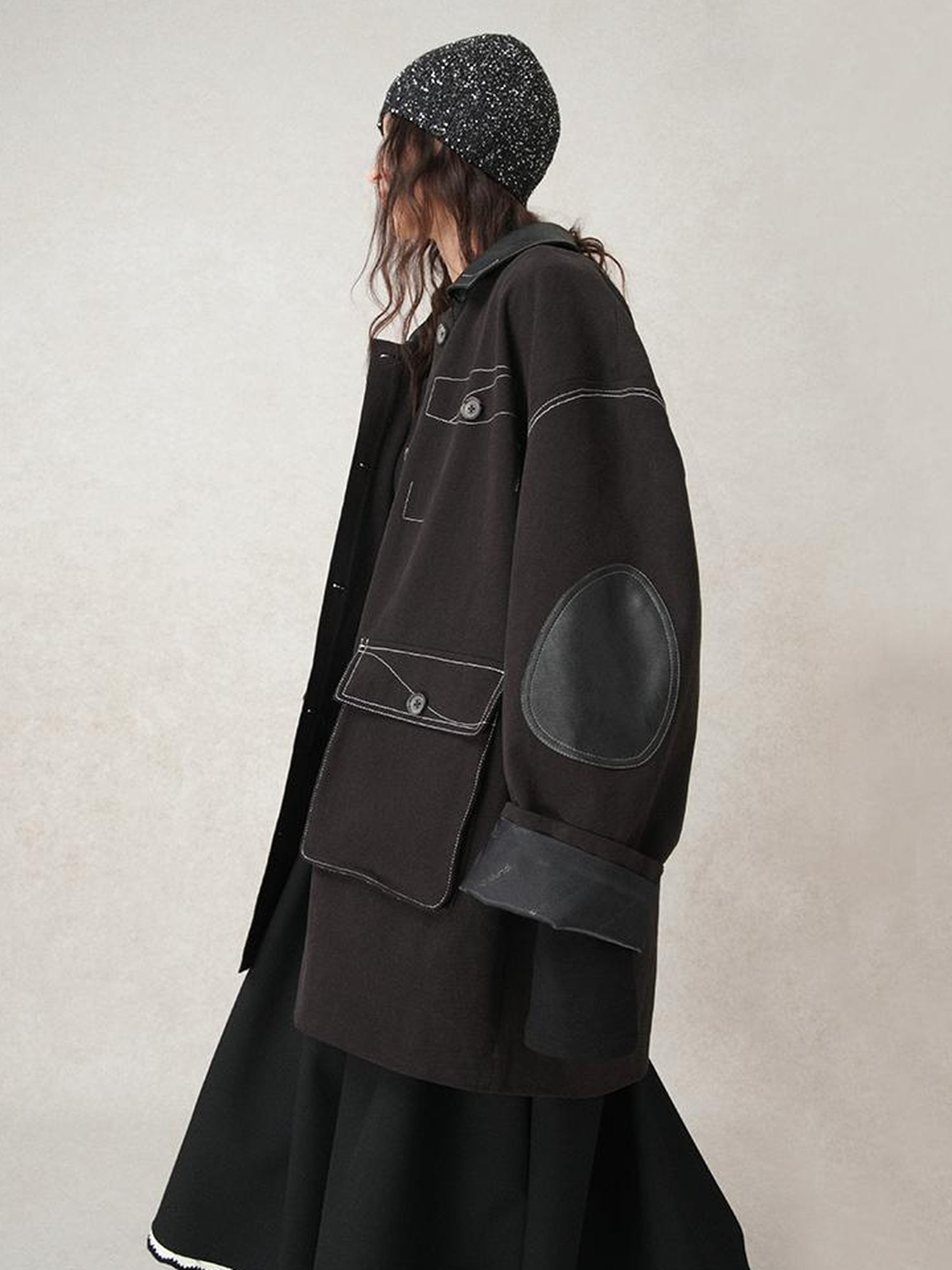 AnnoMundi Vintage Barn Jacket With Leather Accents