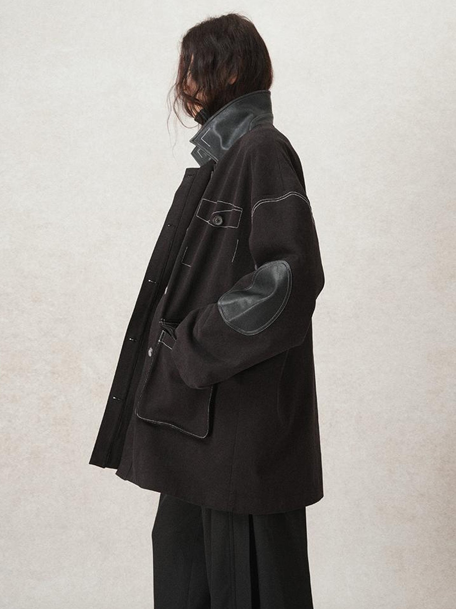 AnnoMundi Vintage Barn Jacket With Leather Accents