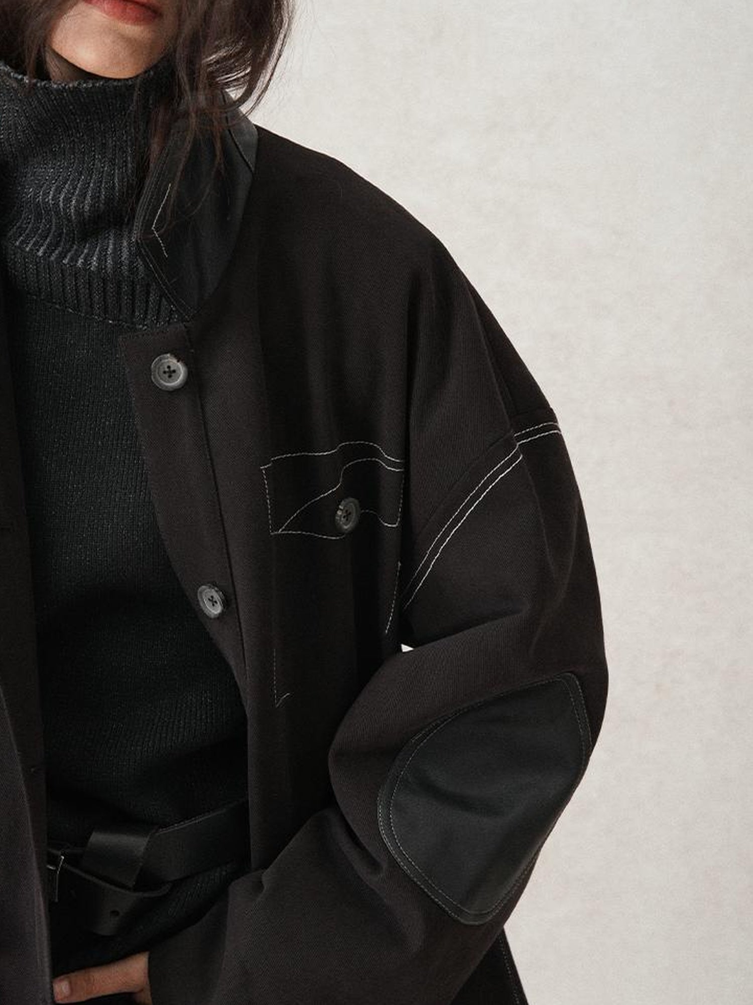 AnnoMundi Vintage Barn Jacket With Leather Accents