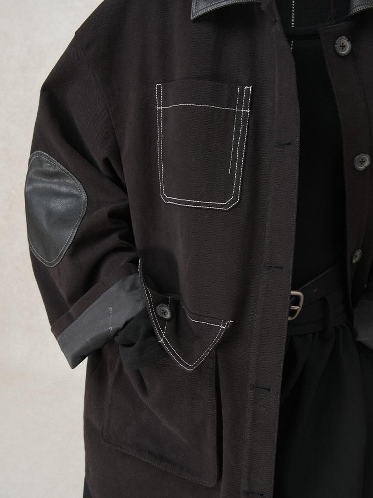 AnnoMundi Vintage Barn Jacket With Leather Accents