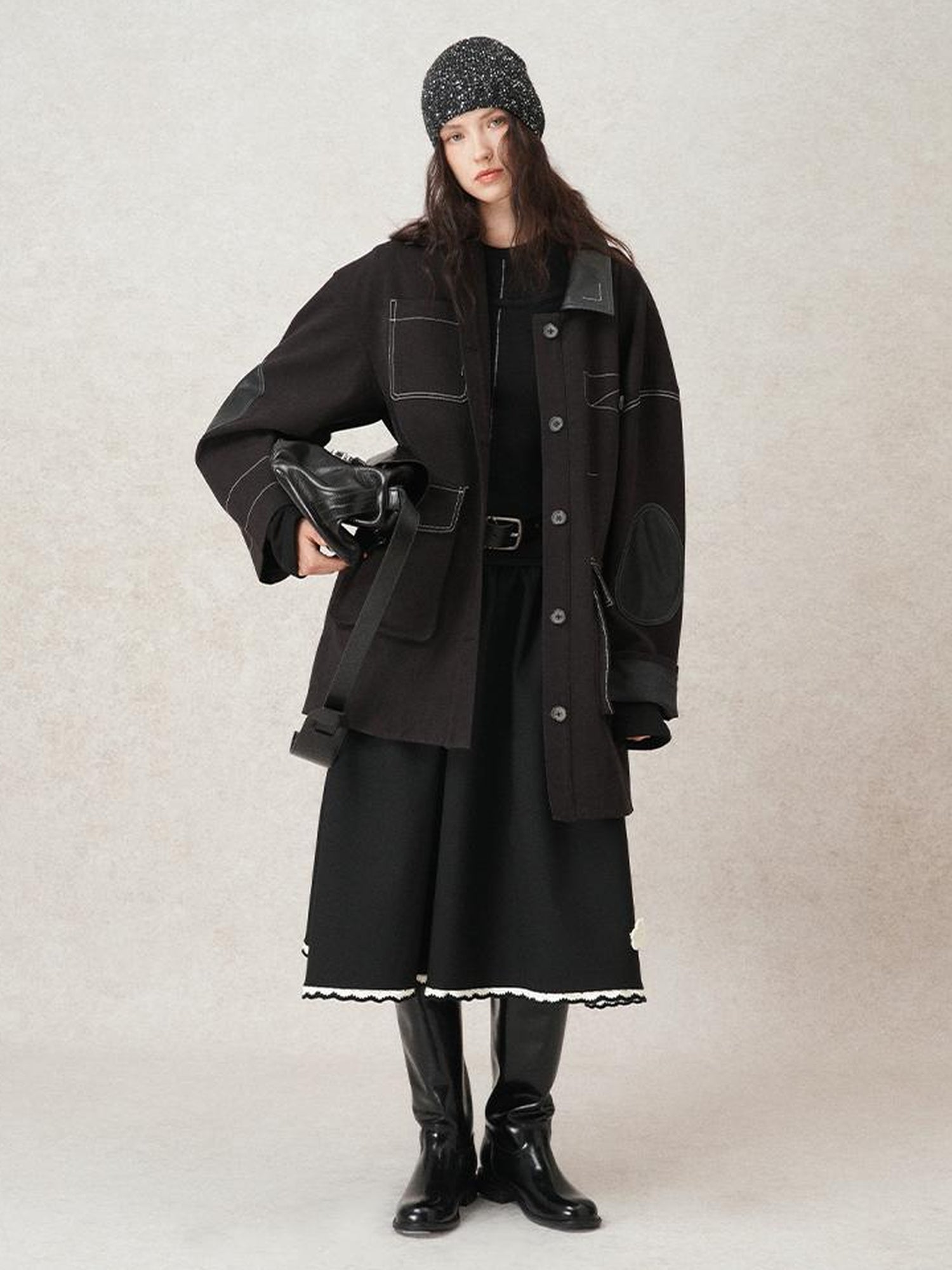 AnnoMundi Vintage Barn Jacket With Leather Accents