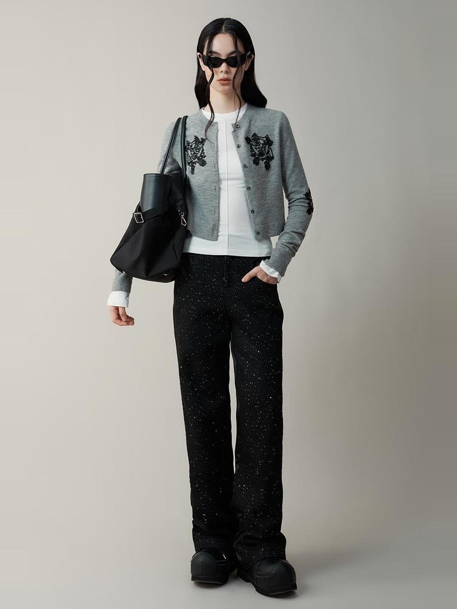 AnnoMundi Vintage Beaded Embroidery Knit Cardigan