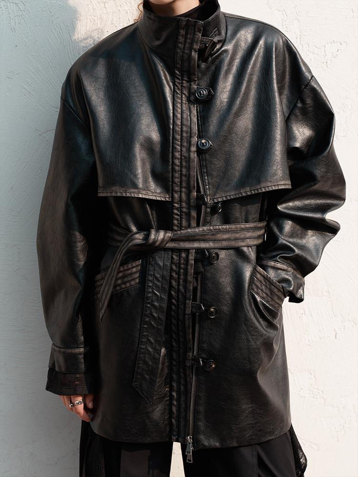 AnnoMundi Vintage Cracked Patina Trench Coat