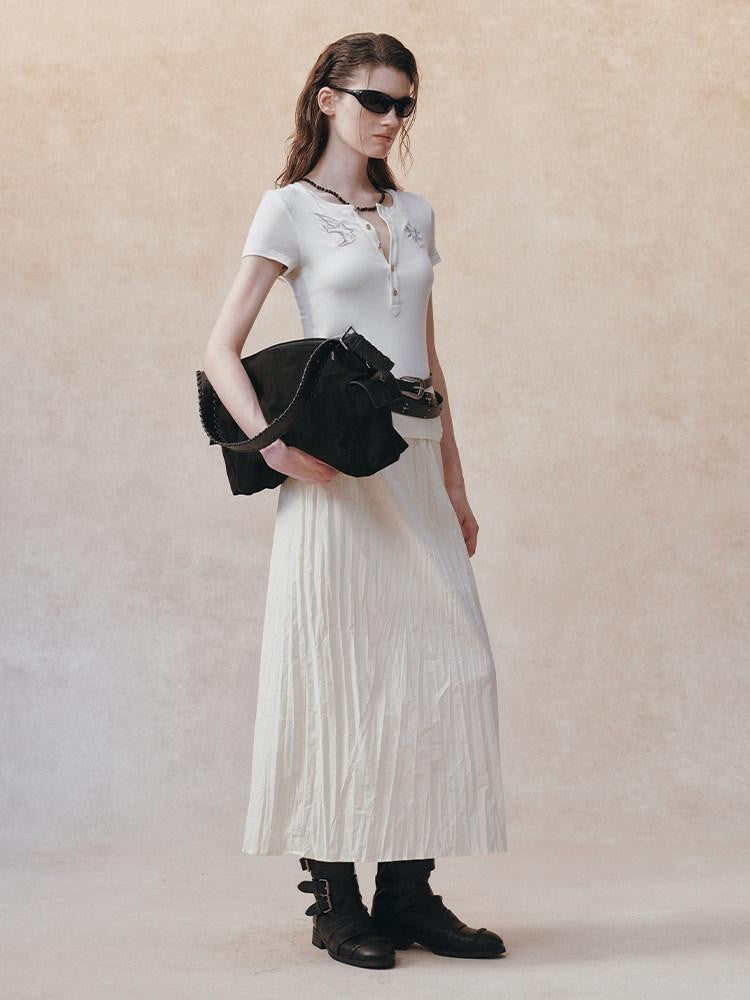 AnnoMundi Vintage Embroidered Half Placket Slim Women&