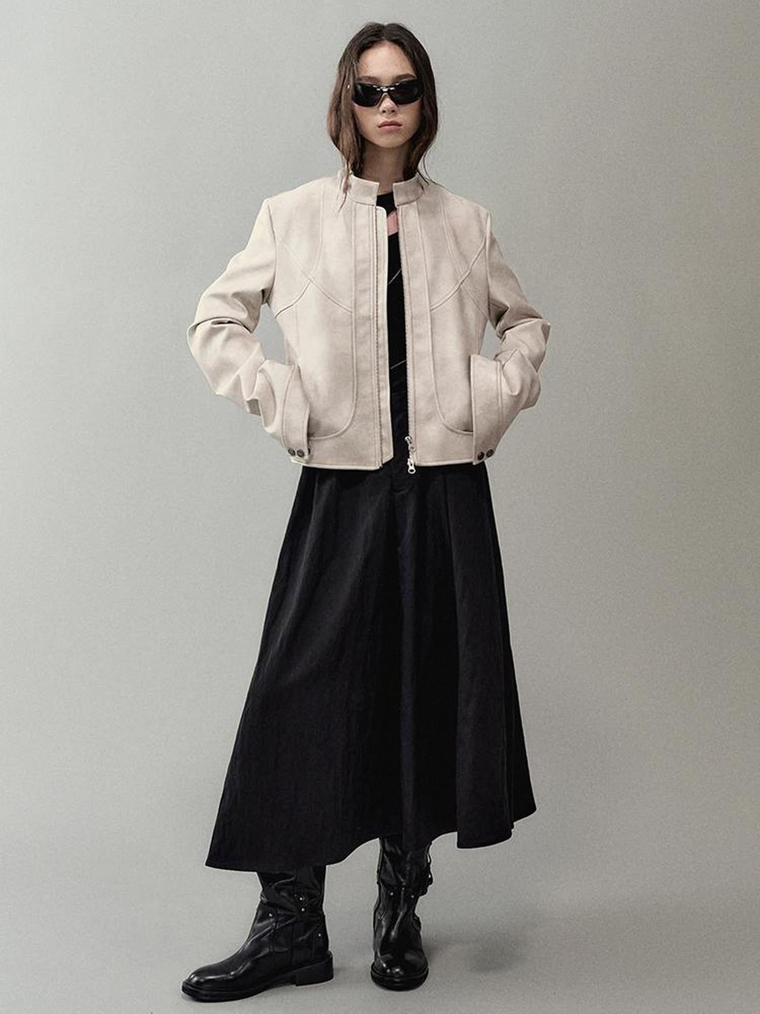 AnnoMundi Vintage Faded Moto Leather Jacket