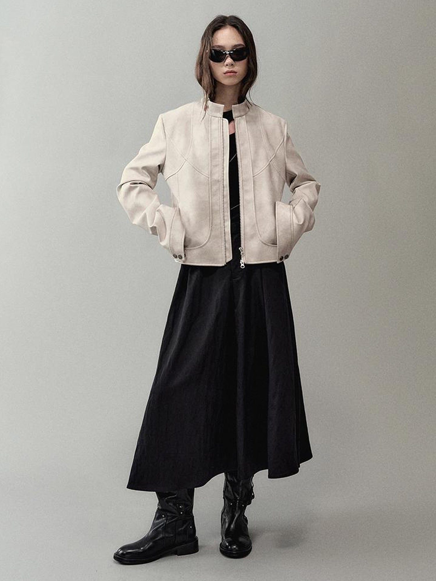 AnnoMundi Vintage Faded Moto Leather Jacket