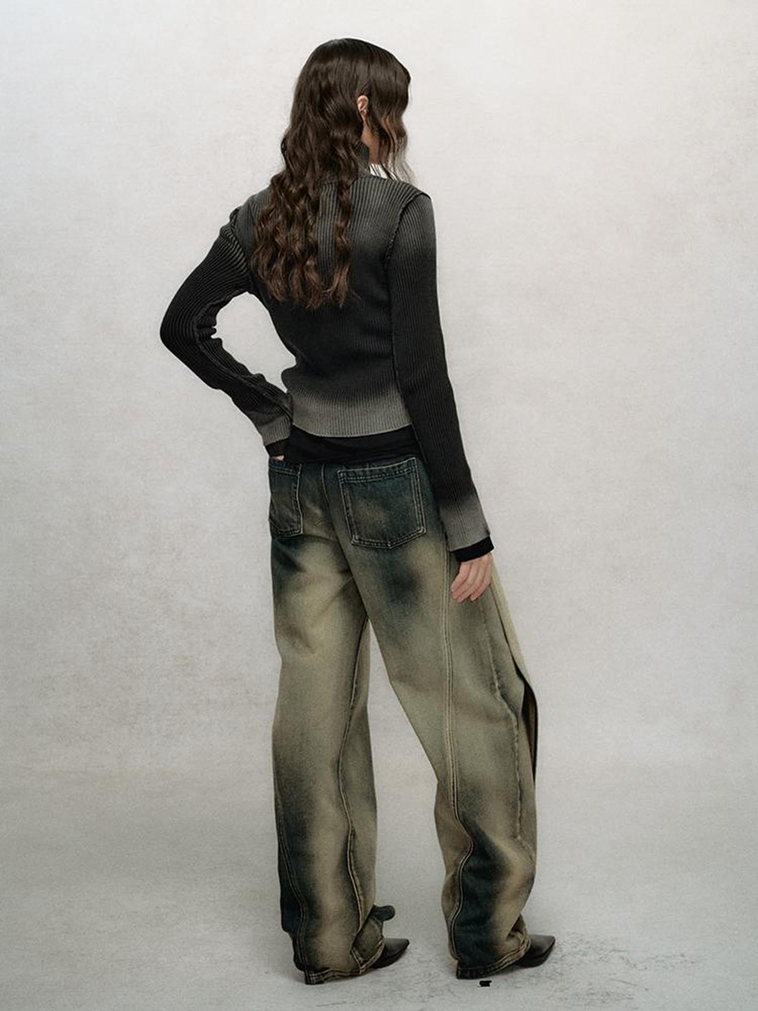 AnnoMundi Vintage Gradient Knit Turtleneck Sweater