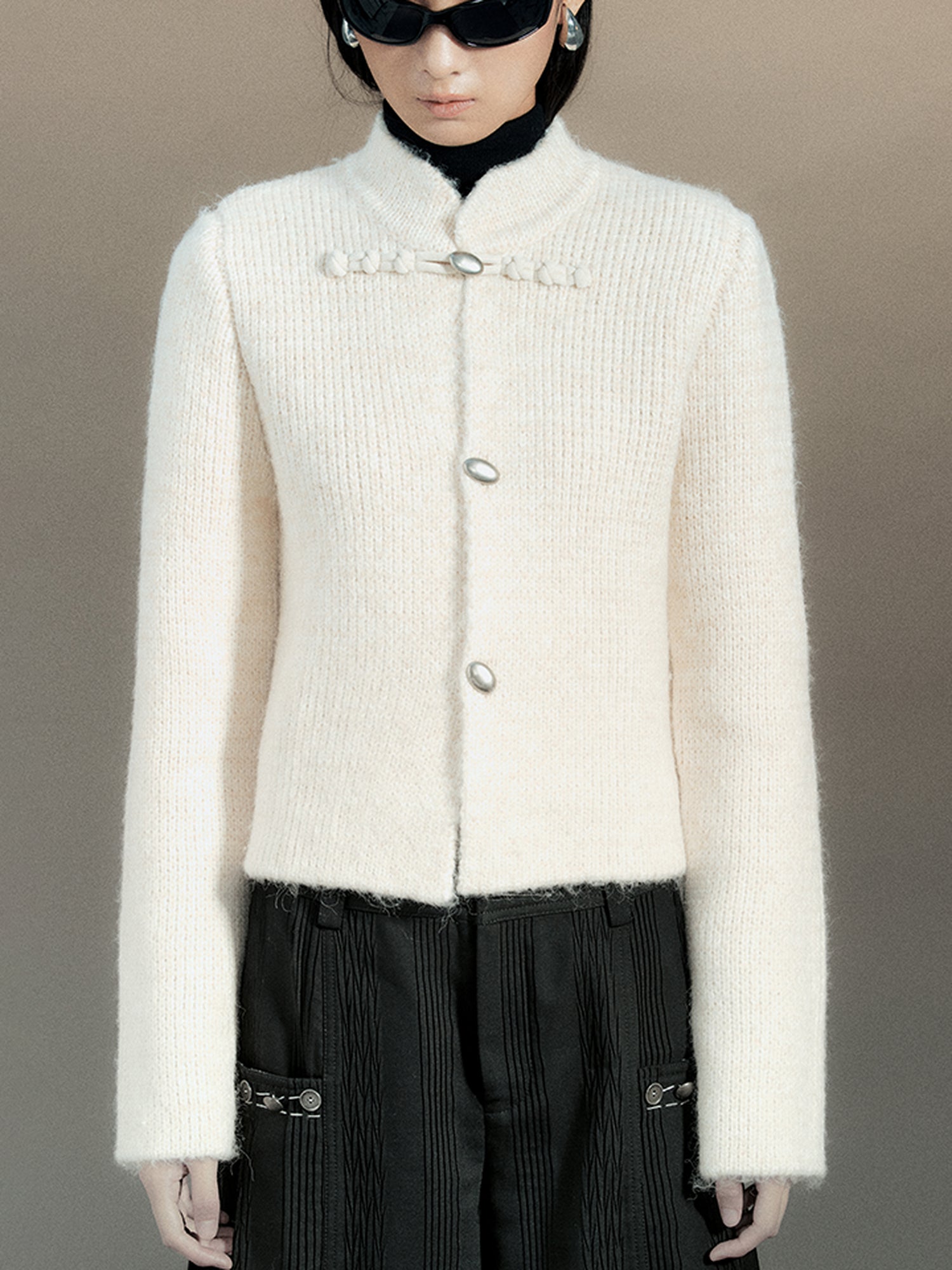 AnnoMundi Vintage Knot Button Knit Cardigan