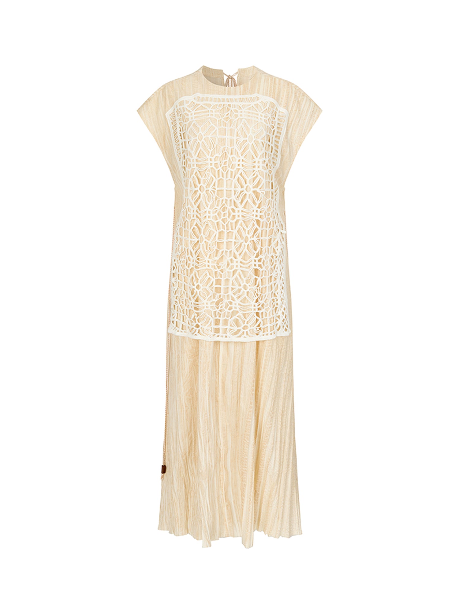 AnnoMundi Vintage Lace Trimmed Silhouette Dress