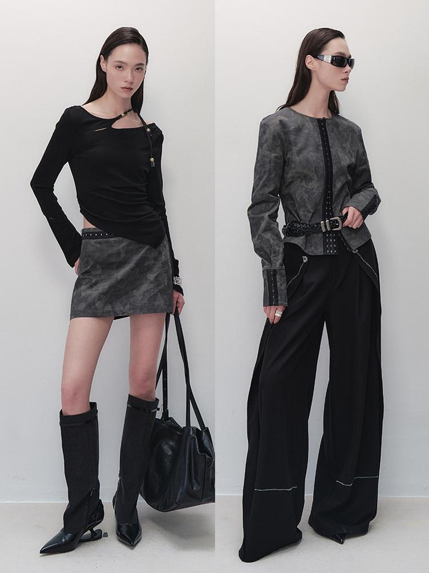 AnnoMundi Vintage Print Utility Shirt Skirt Set