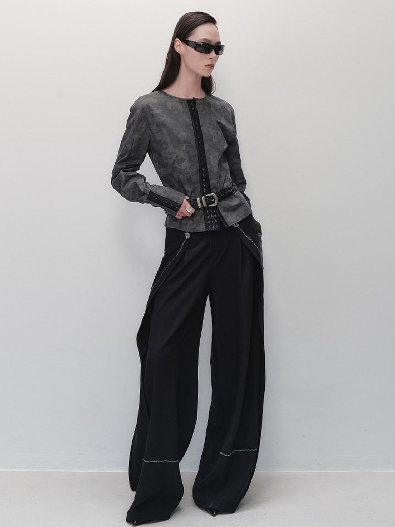 AnnoMundi Vintage Print Utility Shirt Skirt Set
