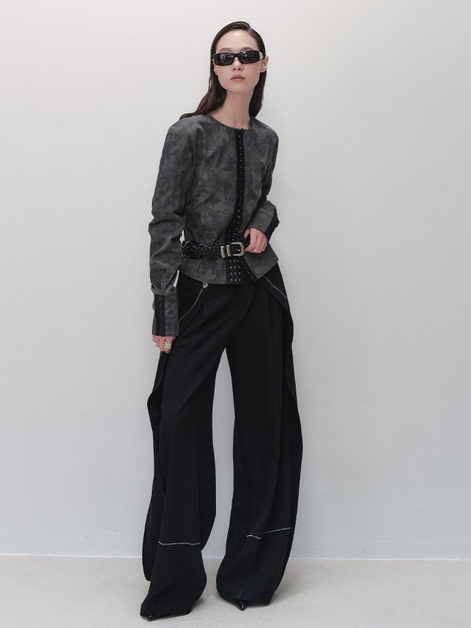 AnnoMundi Vintage Print Utility Shirt Skirt Set