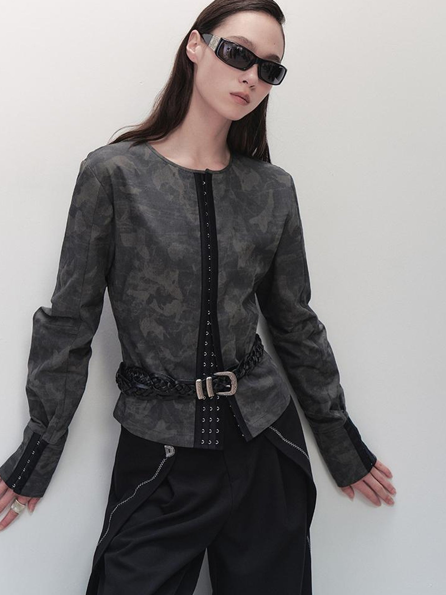 AnnoMundi Vintage Print Utility Shirt Skirt Set