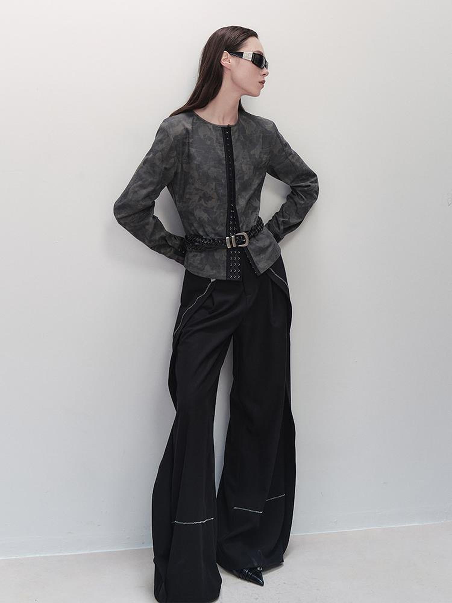 AnnoMundi Vintage Print Utility Shirt Skirt Set