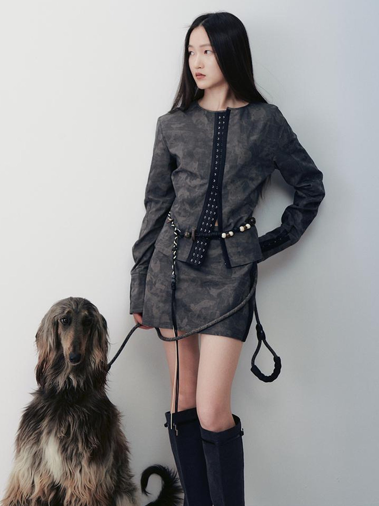 AnnoMundi Vintage Print Utility Shirt Skirt Set