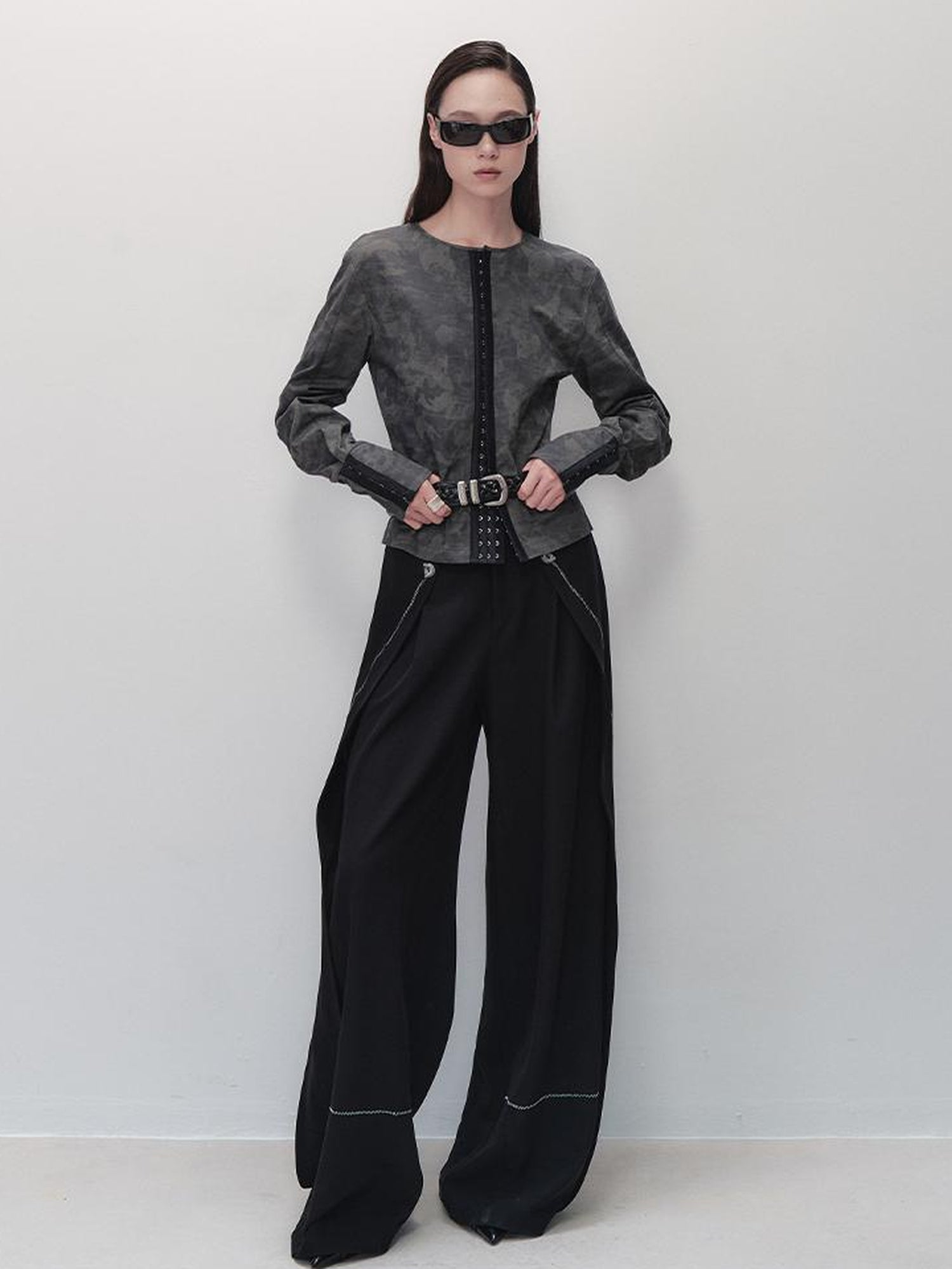 AnnoMundi Vintage Print Utility Shirt Skirt Set