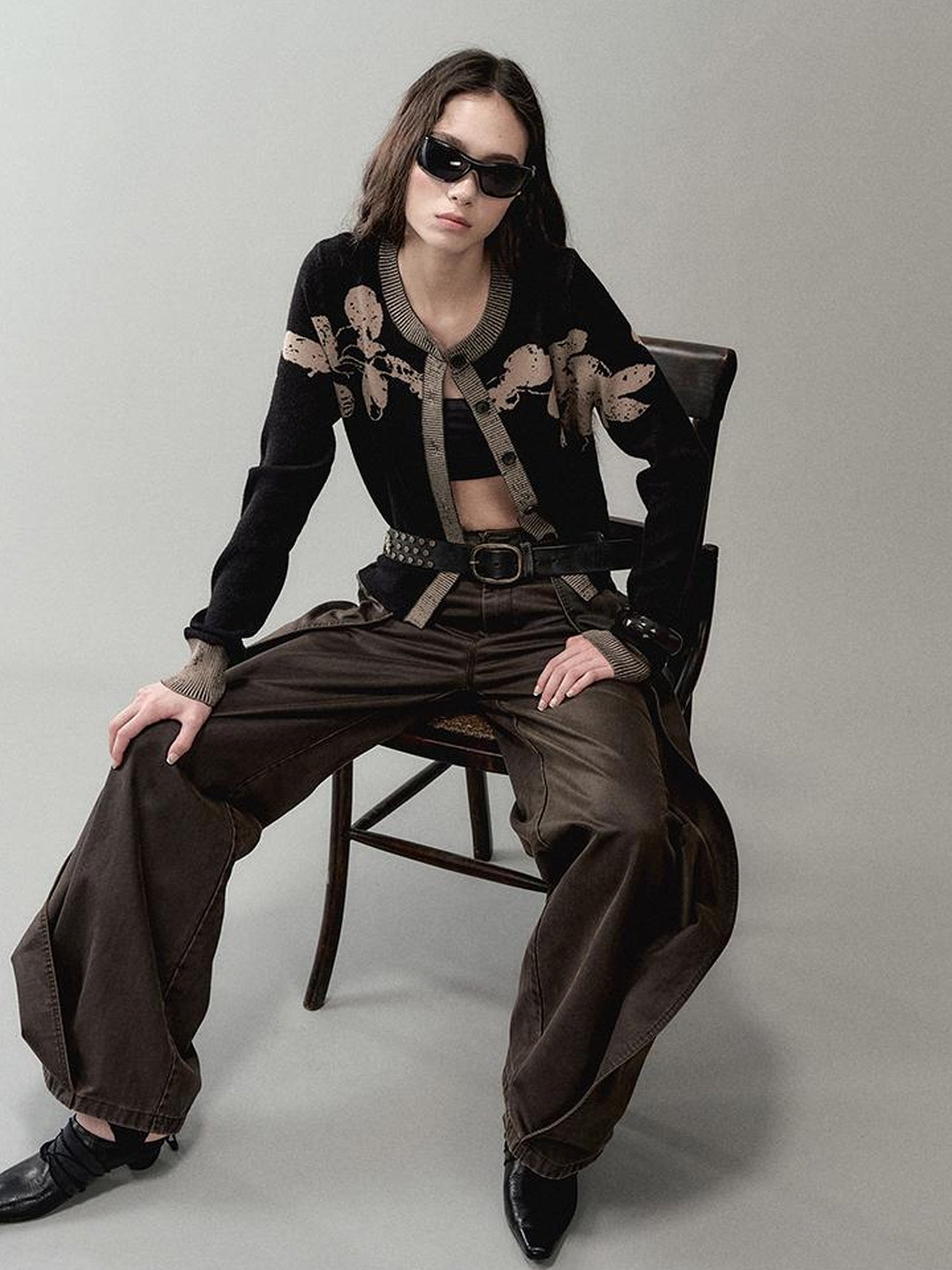 AnnoMundi Vintage Pu Coated Wide Leg Trousers