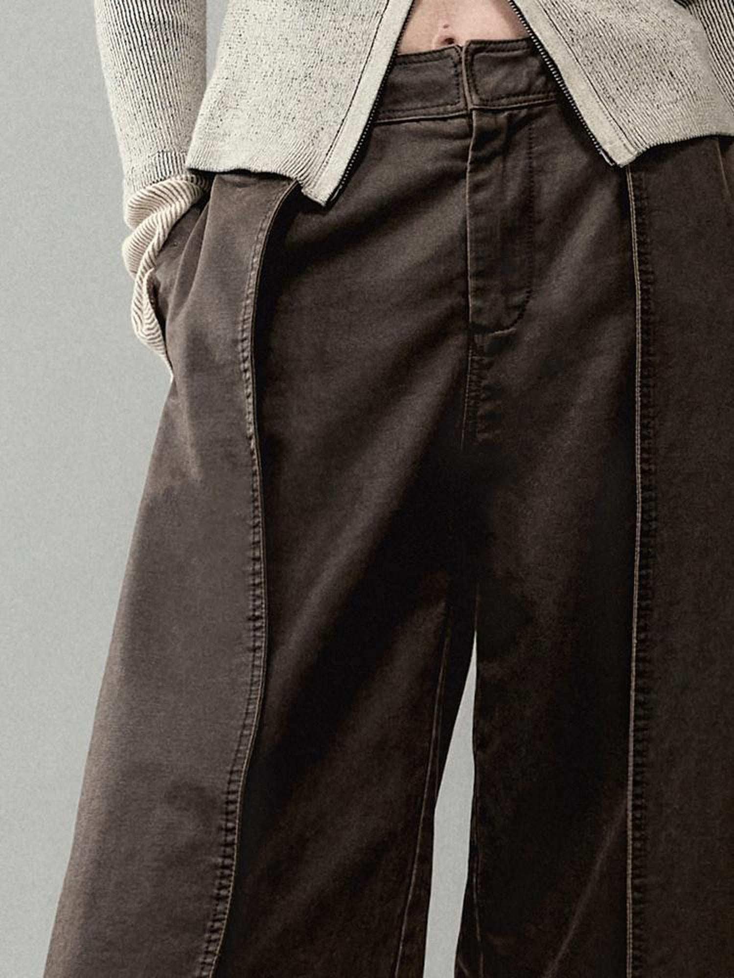 AnnoMundi Vintage Pu Coated Wide Leg Trousers