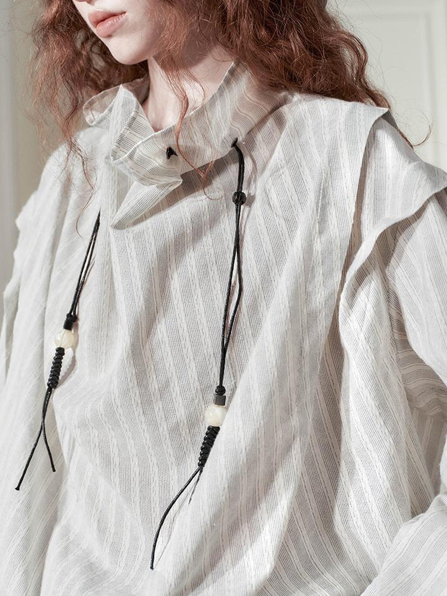 AnnoMundi Vintage Rose Textured Blouse V-Neck T-Shirt Long Sleeve