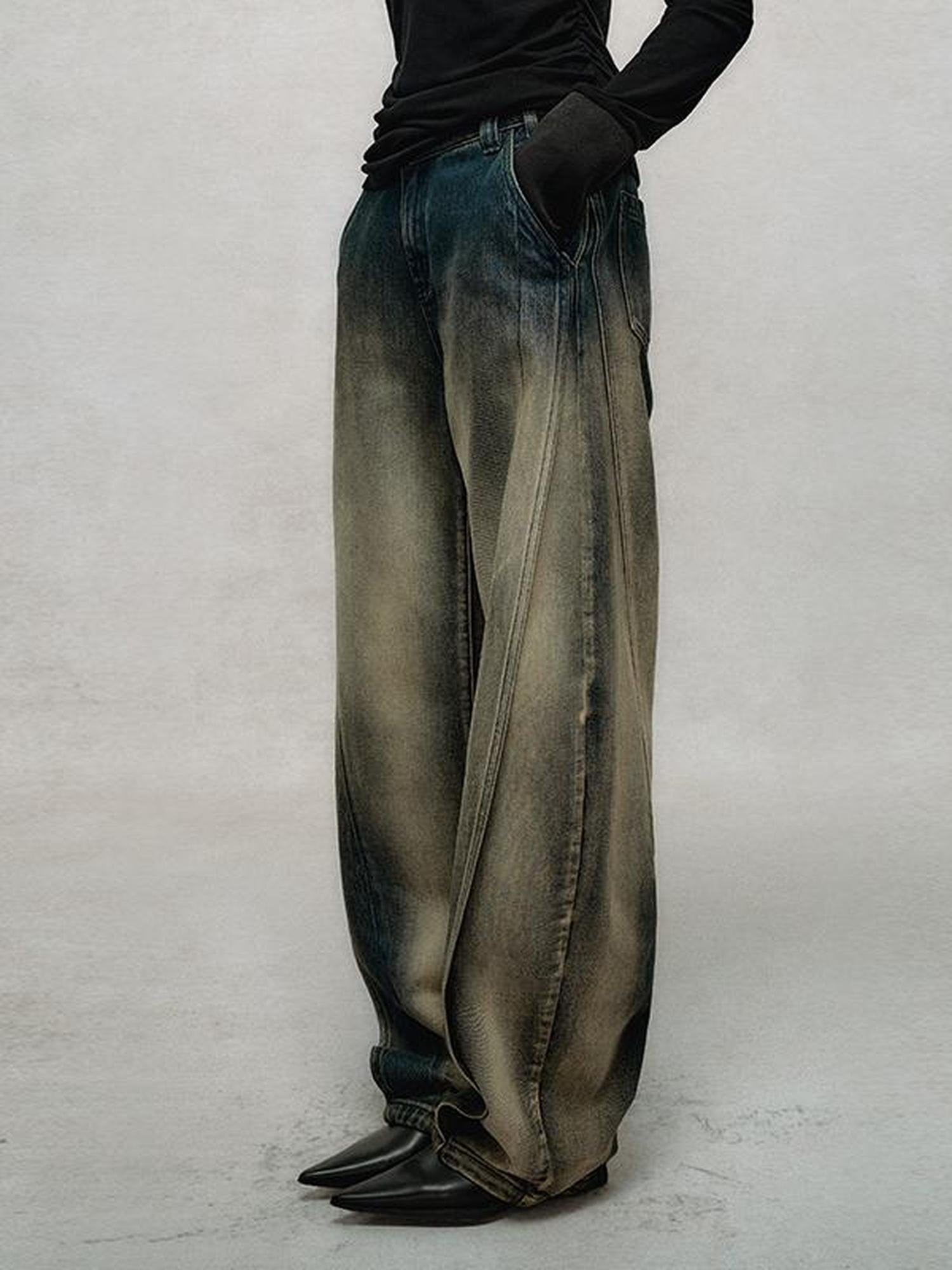 AnnoMundi Vintage Slub Cotton Wide Leg Jeans