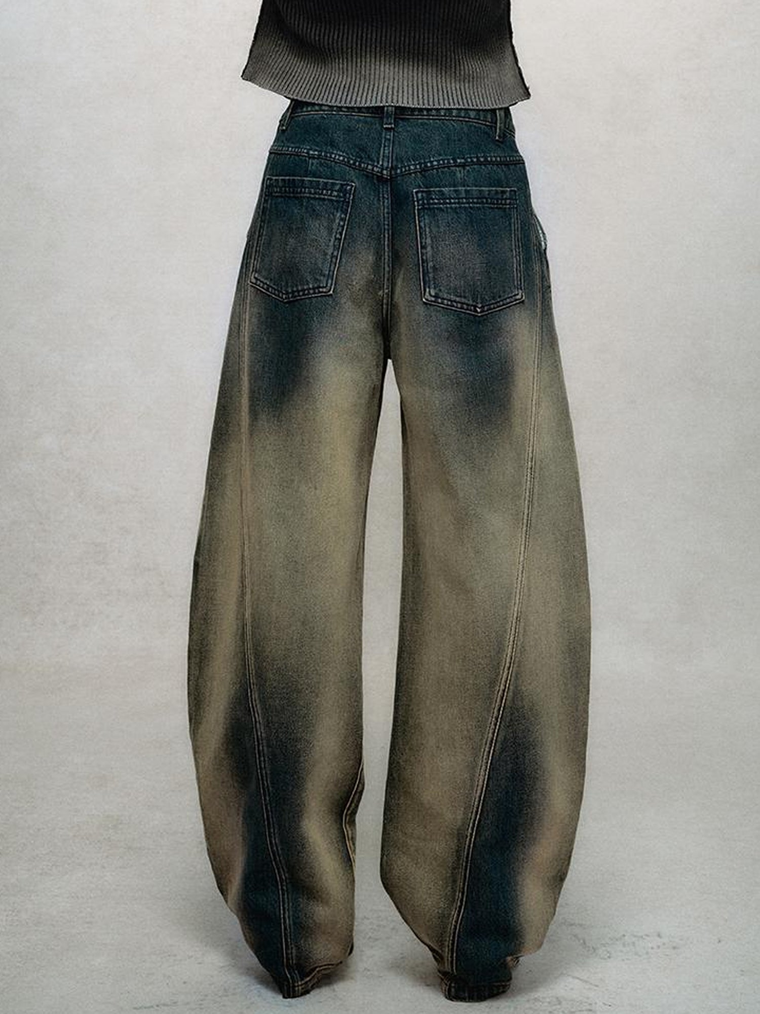 AnnoMundi Vintage Slub Cotton Wide Leg Jeans