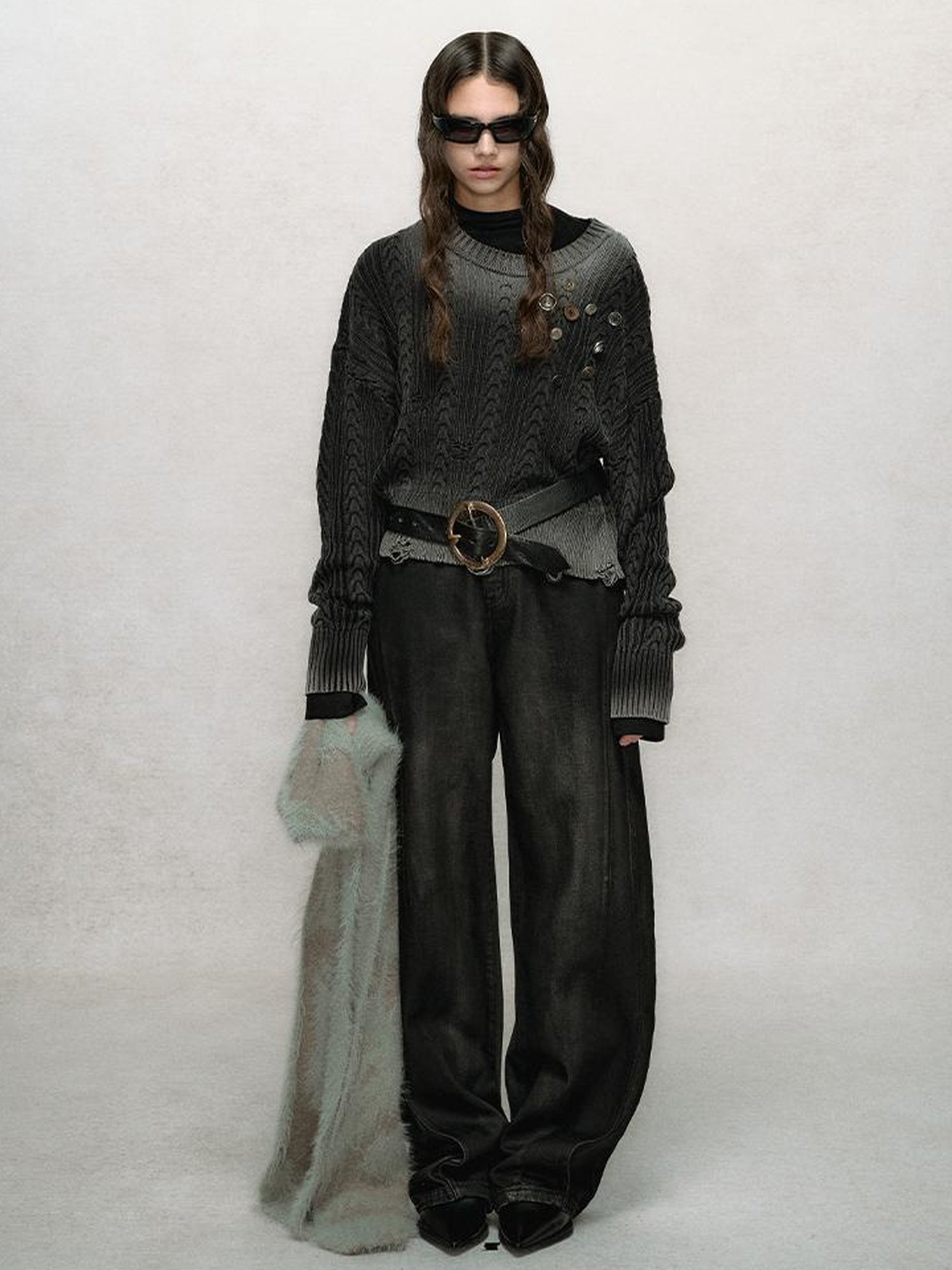 AnnoMundi Vintage Slub Cotton Wide Leg Jeans